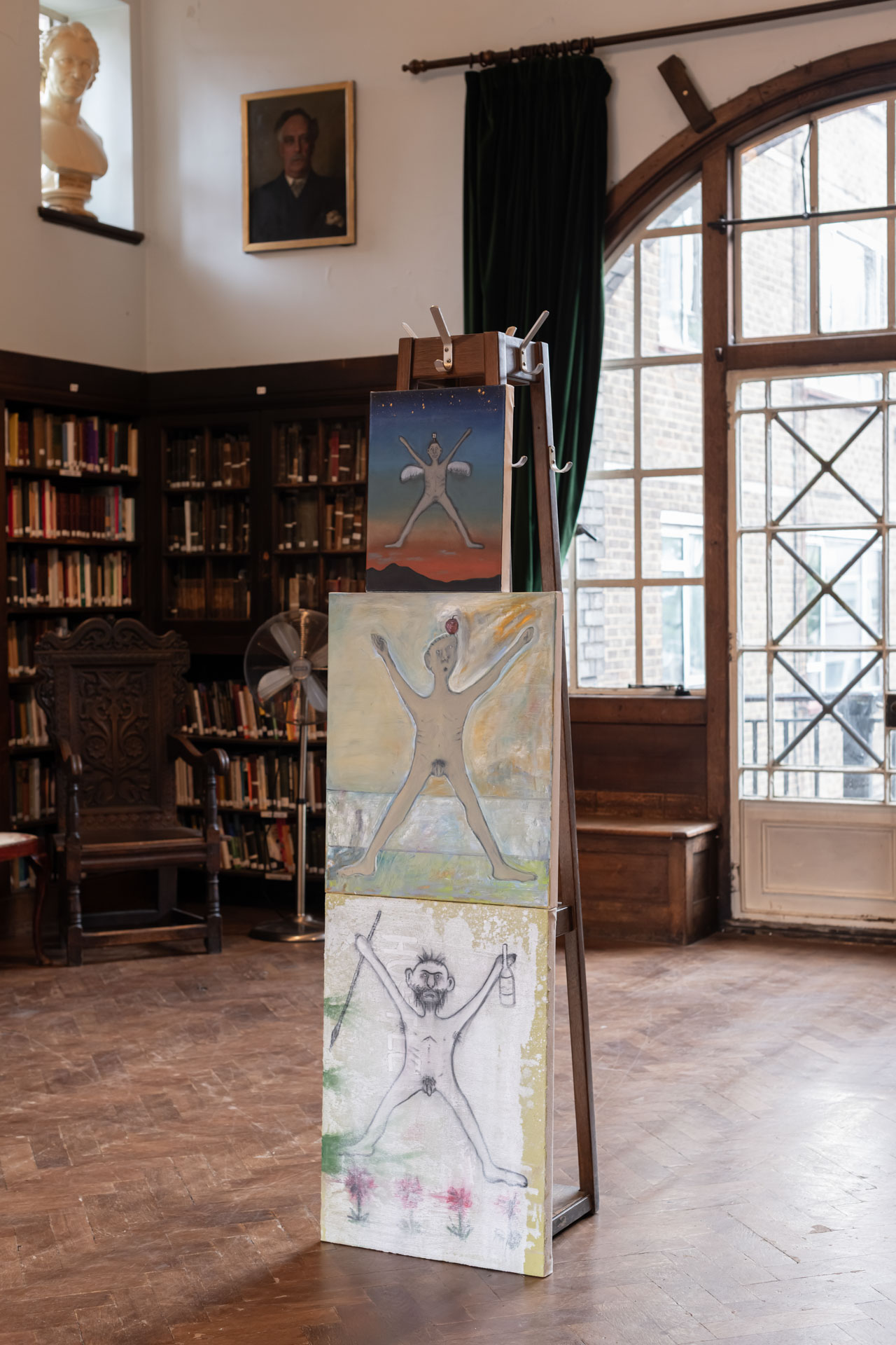 Exhibition view, Markus Hustle, 'What is life?' at Conway Hall, London. Courtesy the artist