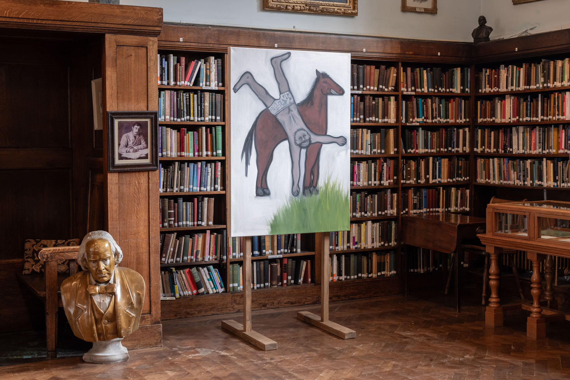 Exhibition view, Markus Hustle, 'What is life?' at Conway Hall, London. Courtesy the artist
