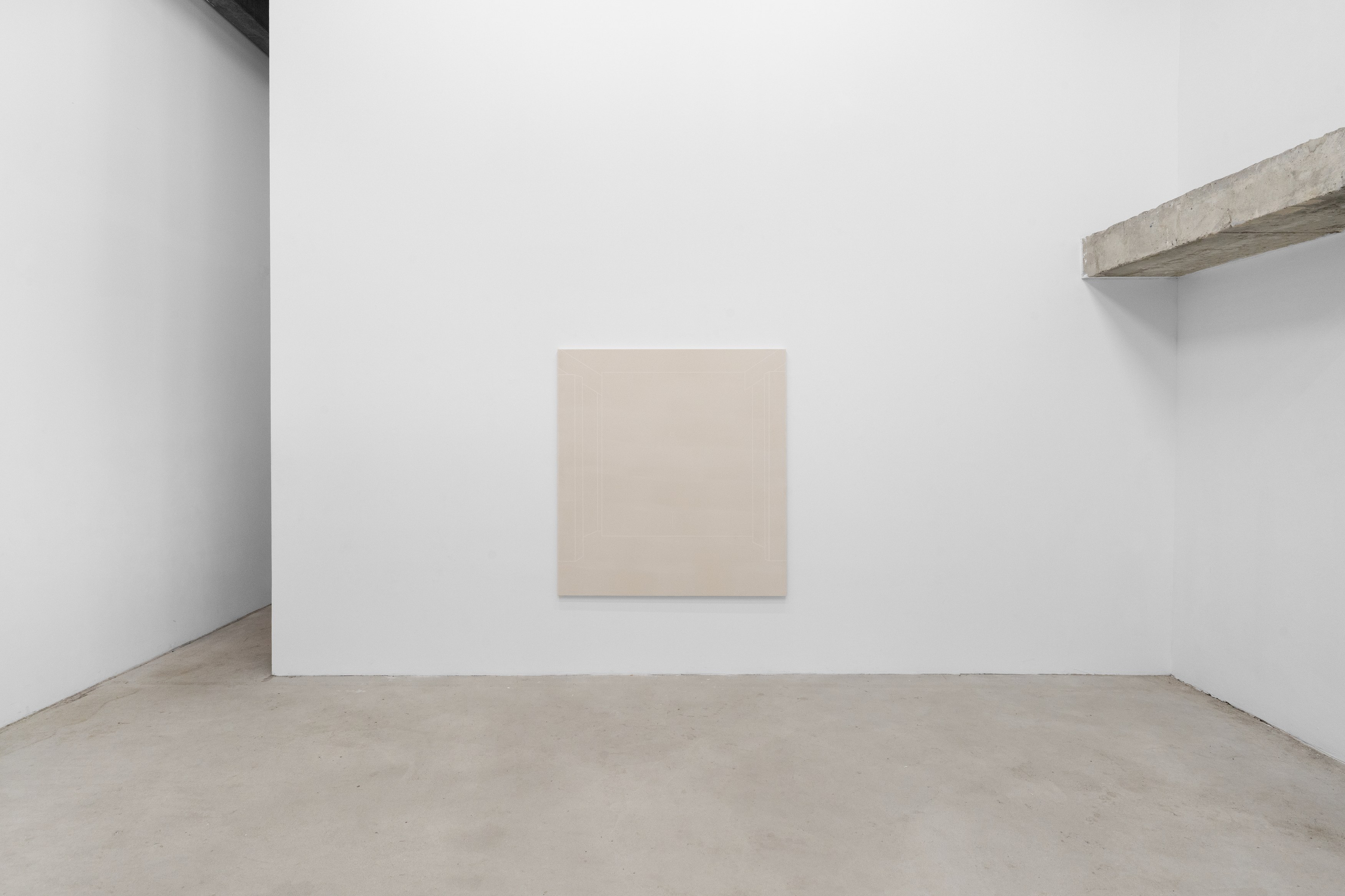 Hanna Hur, Visitor vii, 2025 Acrylic, color pencil and pigment on canvas, 152.4 × 142.2 cm 60 × 56 in, documentation by Joanna Wilk, Courtesy of Sweetwater