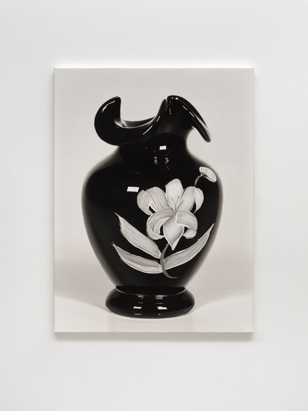 Nihura Montiel, You Better Buy Me Flowers, 2025, Charcoal on canvas, 40" H x 30" W, Copyright The Artist