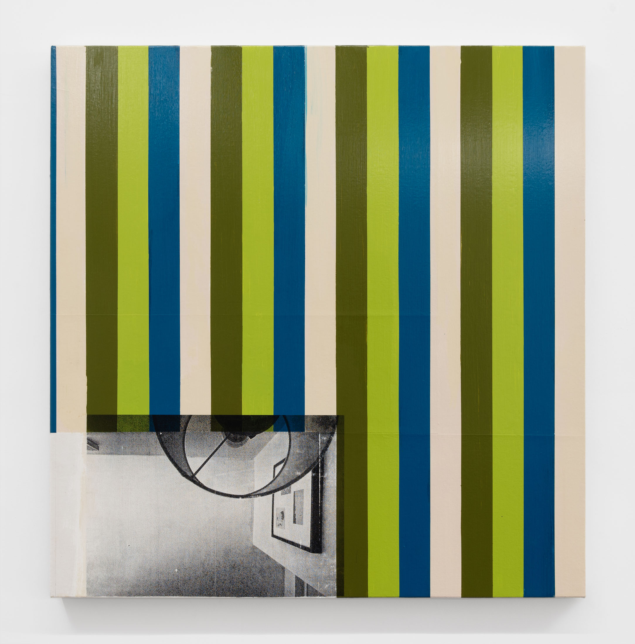 Andy Meerow, Dreamt, 2025, Acrylic, screenprint, paper on canvas, 44 x 43 in (111.8 x 109.2 cm)