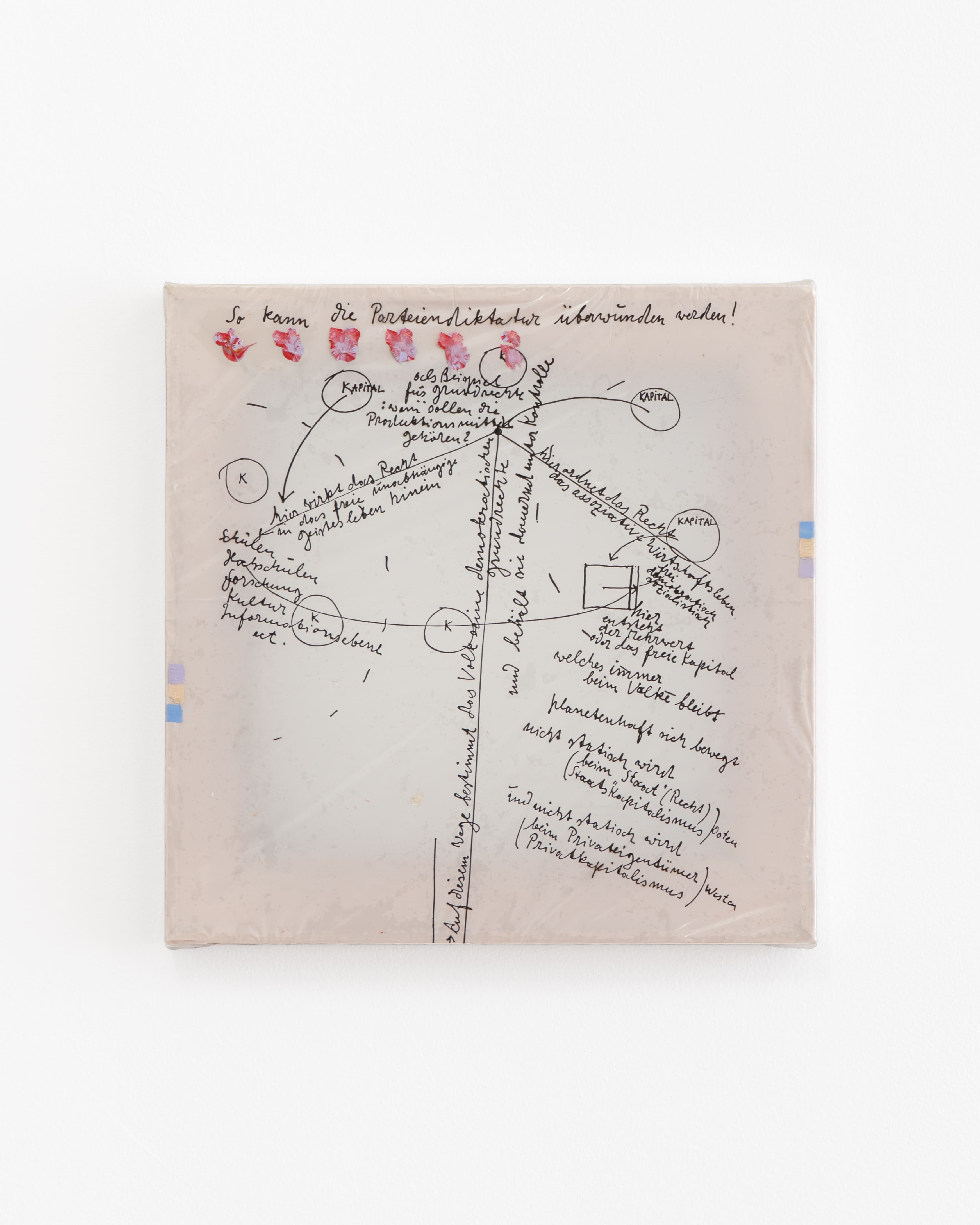 Tam Ochiai, MoMA, 1994, Acrylic on shopping bag, vinyl, 11 x 11 inches, courtesy of the artist and Hans Goodrich