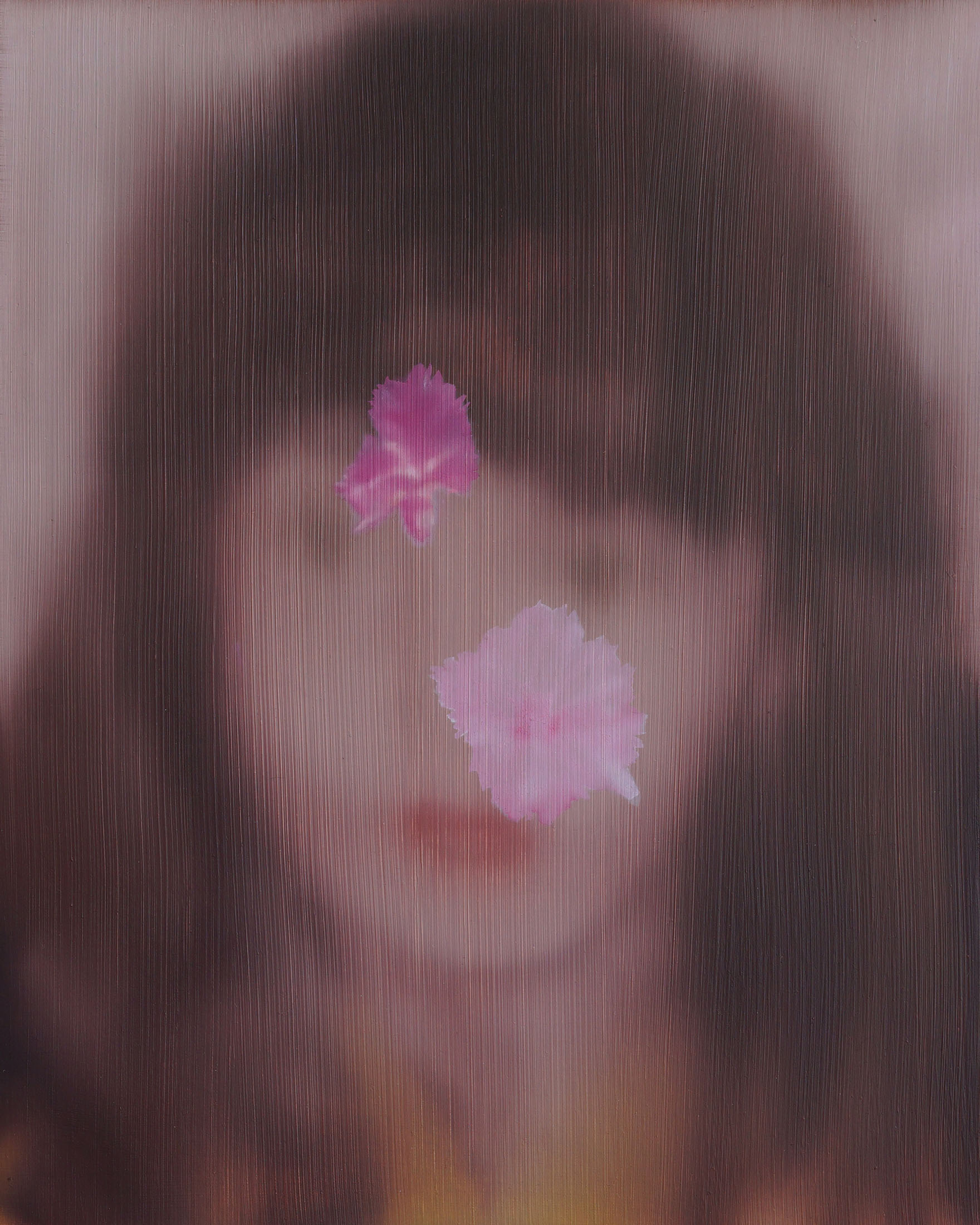 Maria Grlić, Palimpsest 6, 2025, Oil on wood, 30x24 cm, courtesy of the artist and Trotoar Gallery.