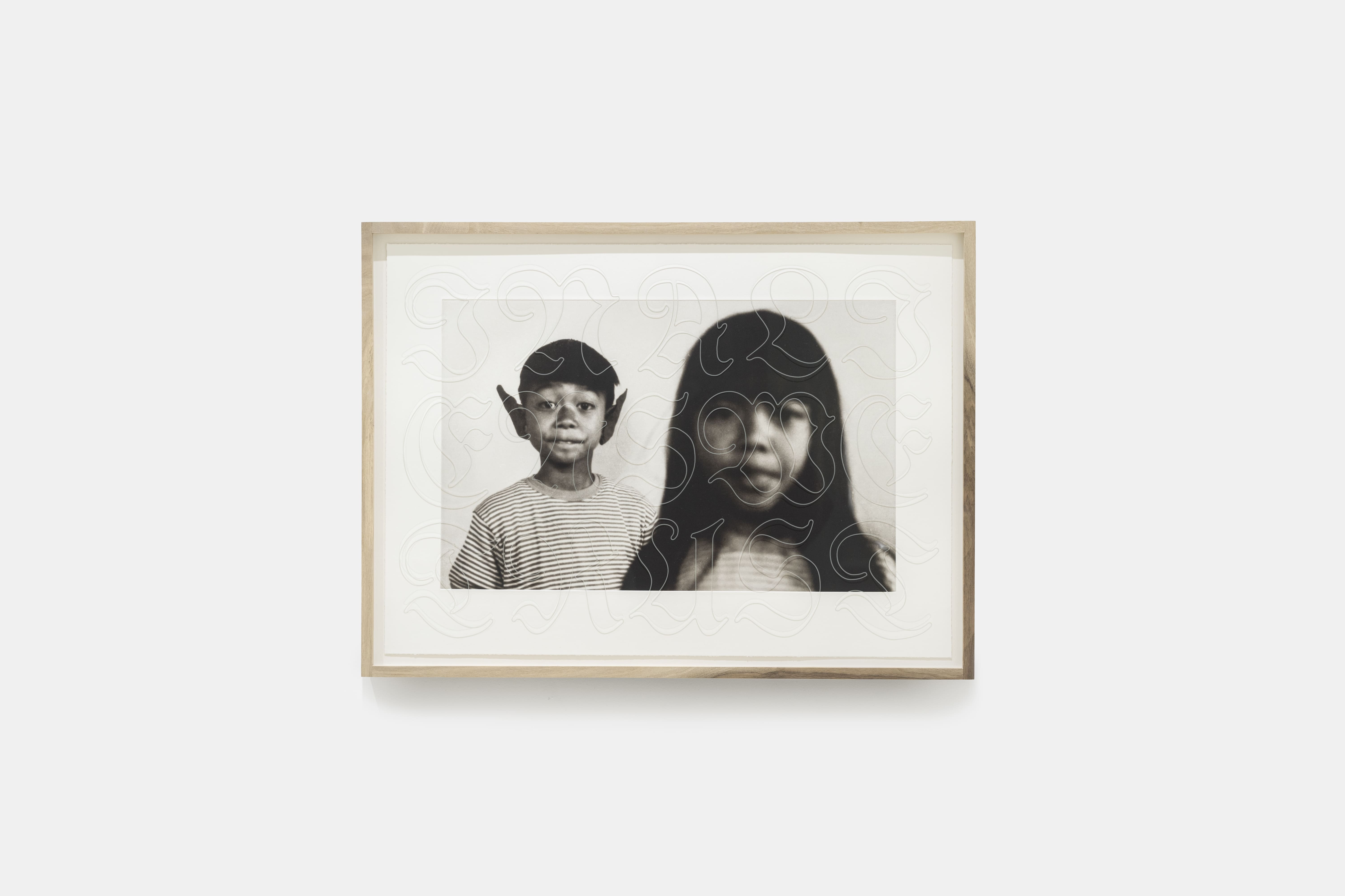 Rirkrit Tiravanija, untitled 2025, 2025, Photogravure, McNamara walnut wood and glass engraving by Phung Vo, framed 44.7× 61.7 cm — 17 5/8× 24 5/16 in. Courtesy of the artist and Galerie Chantal Crousel, Paris. Photo: Jiayun Deng — Galerie Chantal Crousel