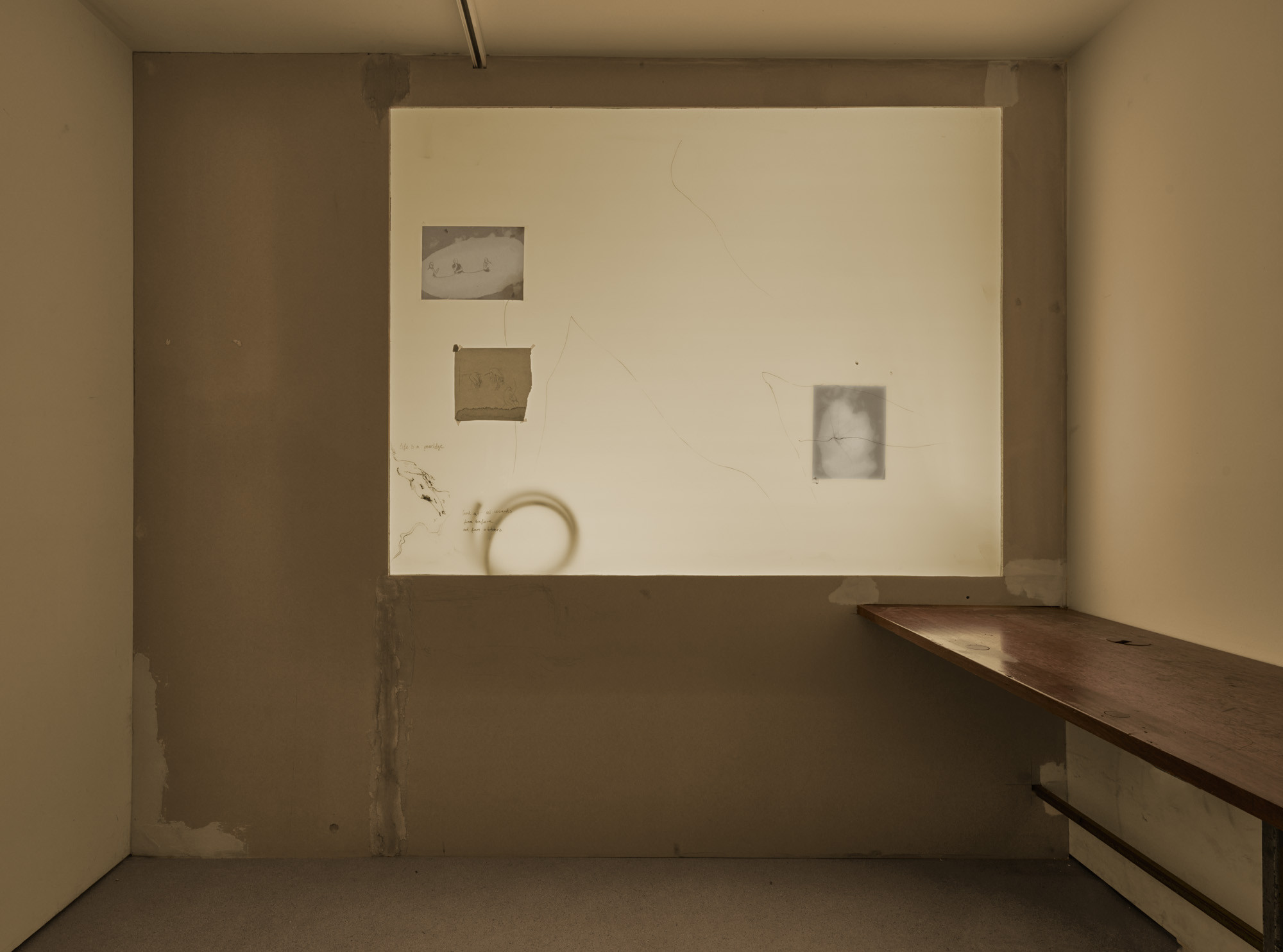 Installation view, a wound on my plate, 2025, courtesy of the artist and Raven Row.