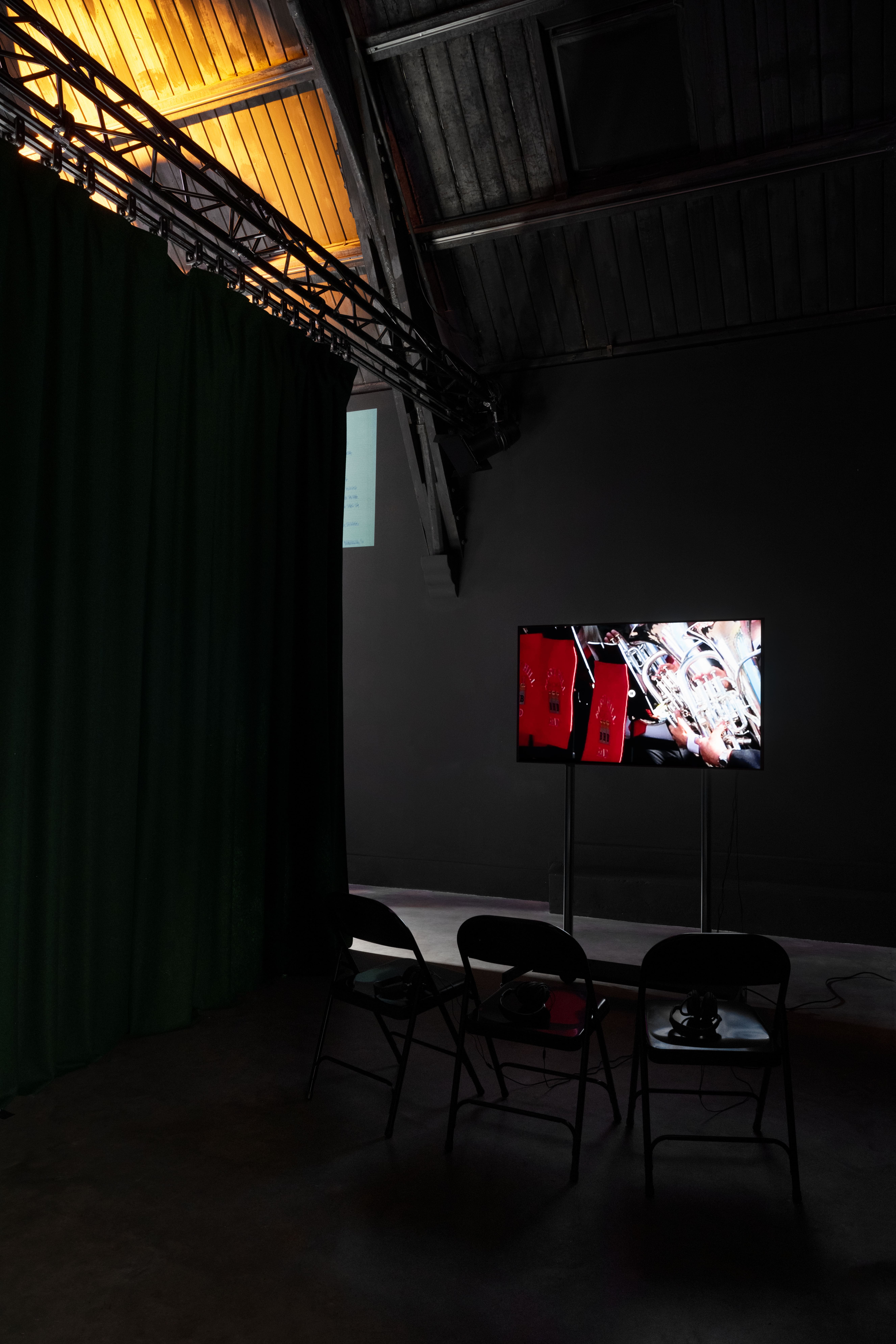 Hilary Lloyd, Very High Frequency, 2025. Installation view at Studio Voltaire. Image courtesy of the artist, Sadie Coles HQ and Studio Voltaire. Credit Dominique Croshaw.