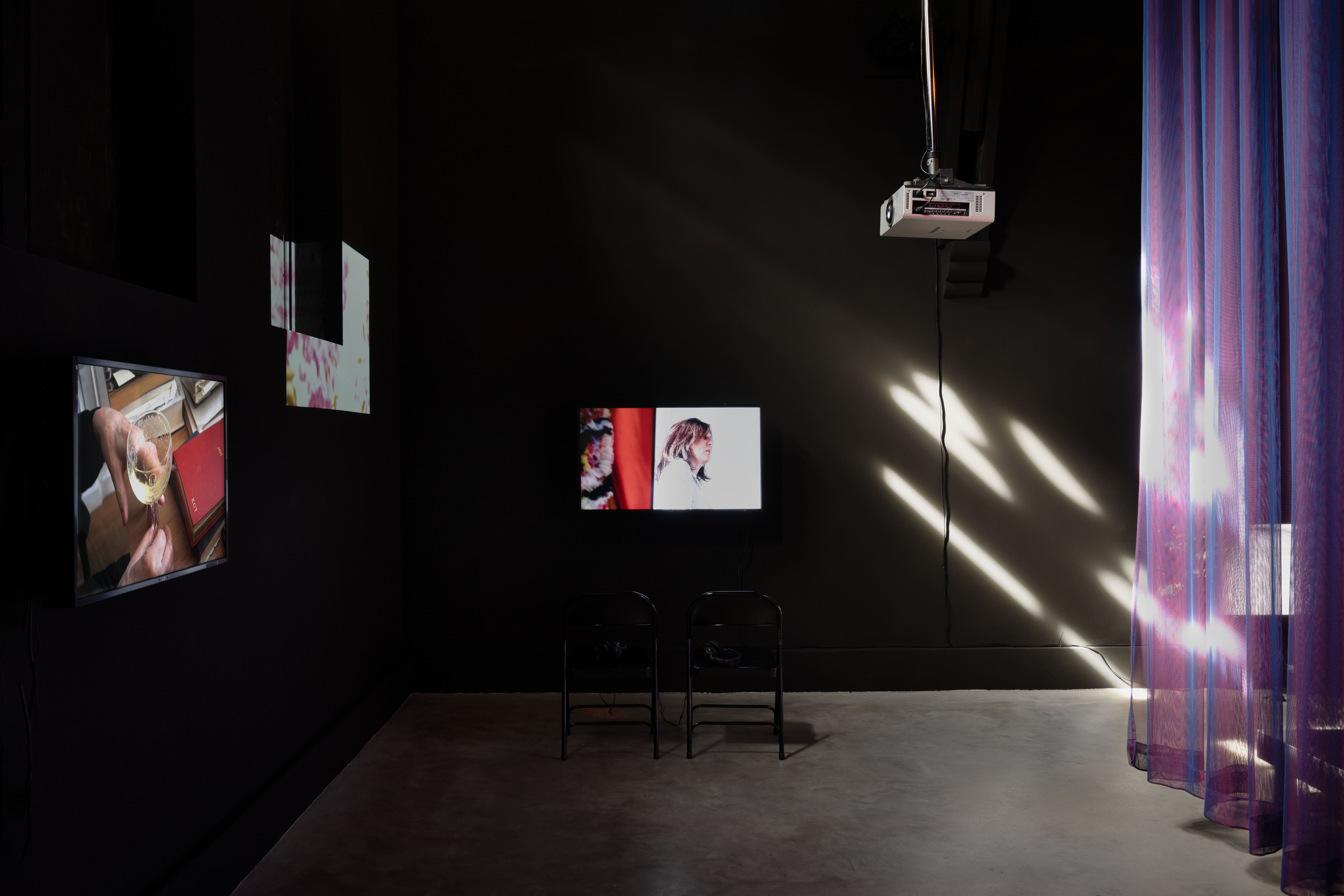 Hilary Lloyd, Very High Frequency, 2025. Installation view at Studio Voltaire. Image courtesy of the artist, Sadie Coles HQ and Studio Voltaire. Credit Dominique Croshaw.