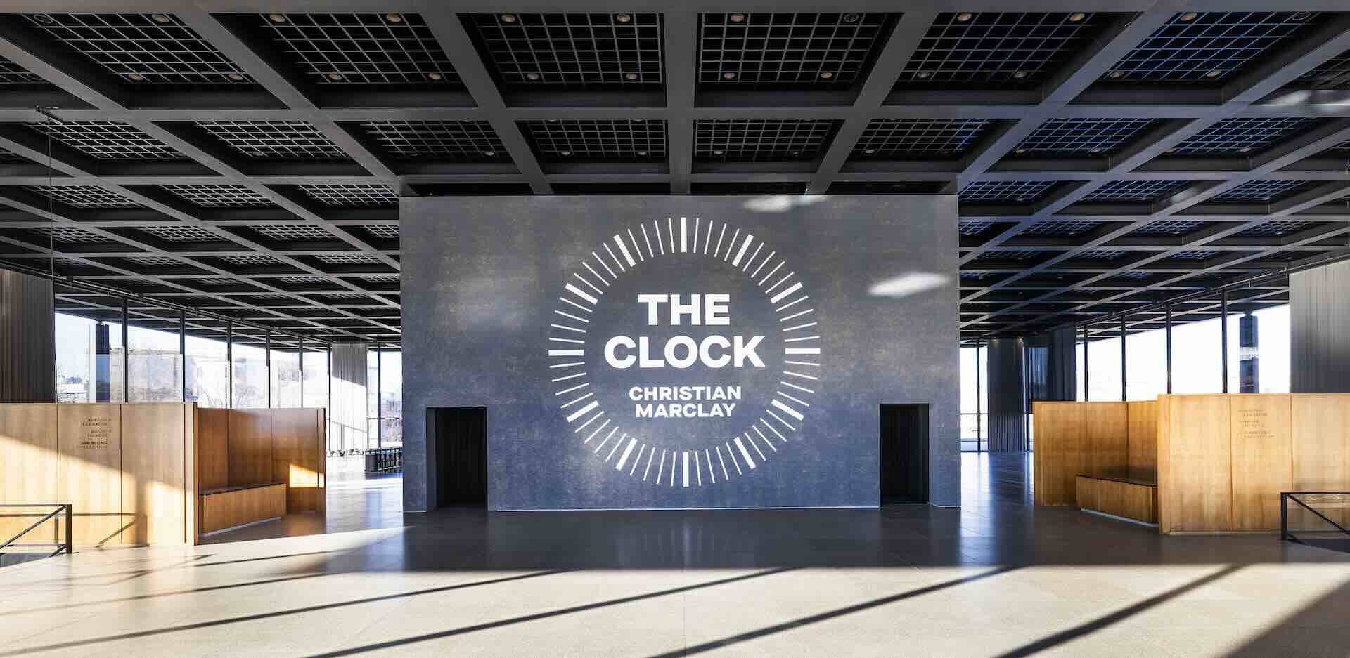 Christian Marclay, The Clock, 2010, Ein-Kanal-Video-Installation, Dauer: 24 Stunden © Christian Marclay / Installation view, Neue Nationalgalerie, Stiftung Preußischer Kulturbesitz, Photo: David von Becke