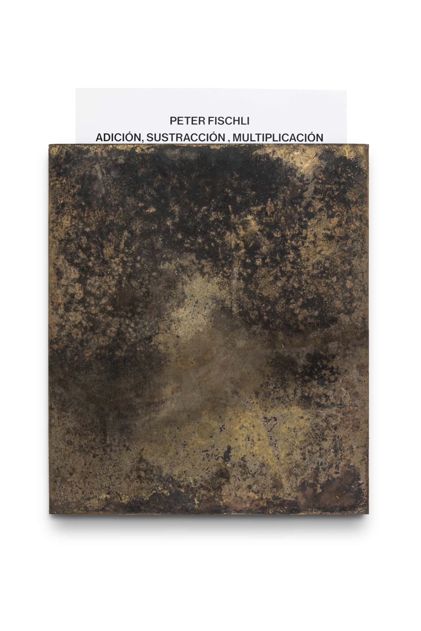 Peter Fischli, Untitled (Brochure Box 5), 2020, Bronze, 12.4 x 14.37 x 2.95 inches, 31.5 x 36.5 x 7.5 cm. Courtesy of the artist and House of Gaga.