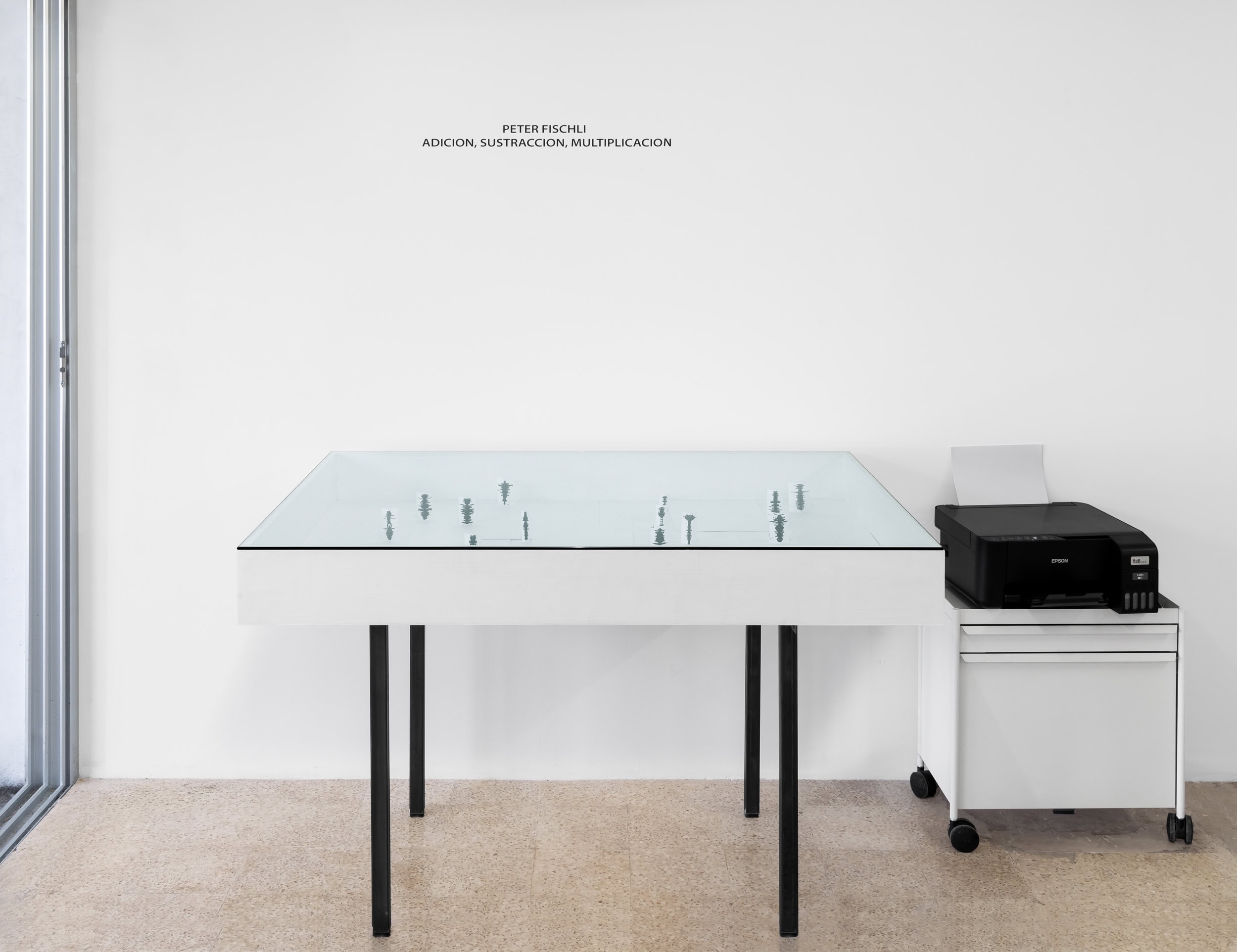 Peter Fischli, Silhouettes, 2025, Ink, oil and glue on paper, wood, 34.25 x 48.03 x 33.86 inches, 87 x 122 x 86 cm. Courtesy of the artist and House of Gaga.