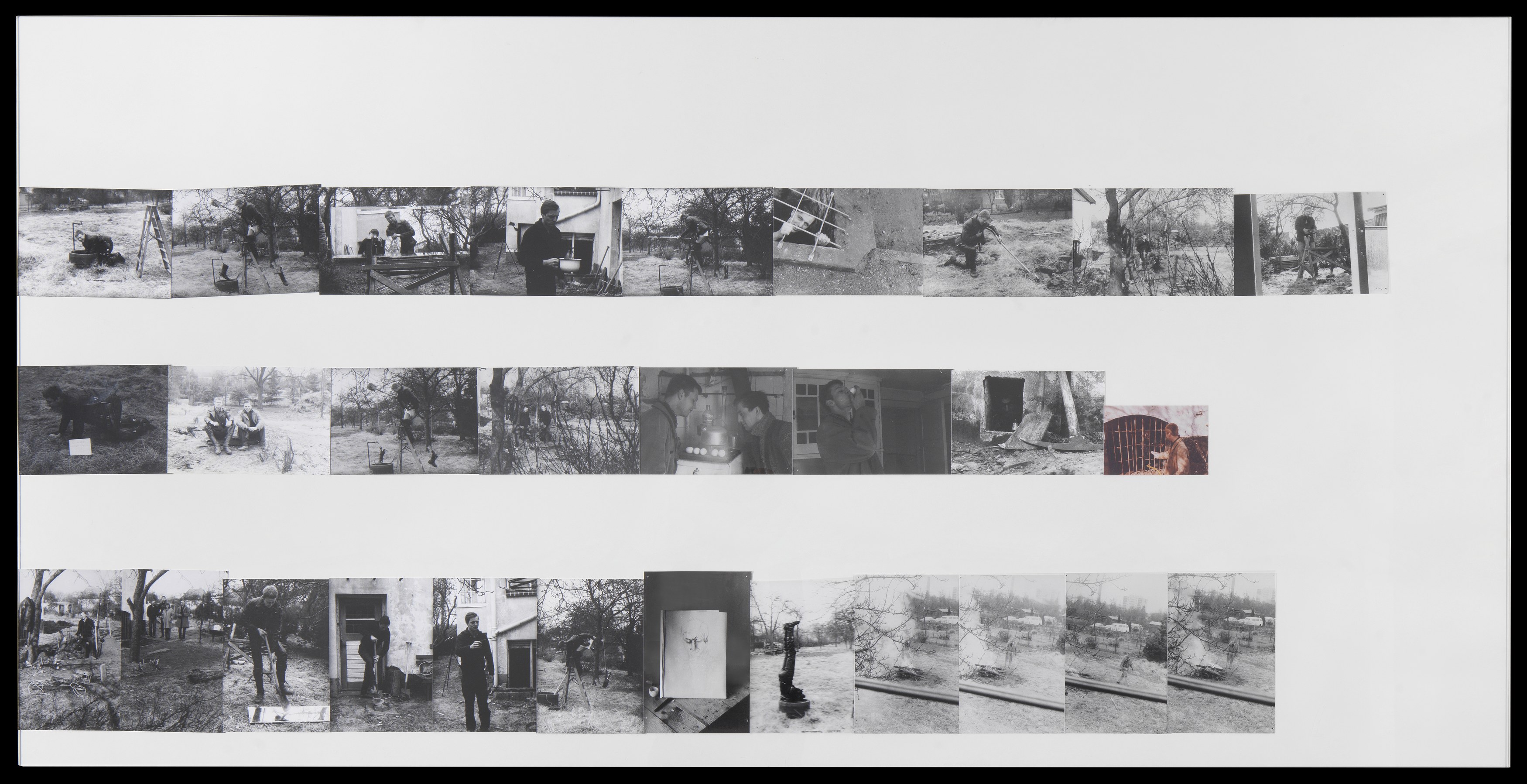 Michael Krebber / Albert Oehlen, Untitled, 1980 28 b/w photographs (each ca. 21 x 14 cm), 1 color photograph (9.4 x 14.2 cm) MK/E 1980_01_3/9, Loan. Courtesy of the artist and Galerie Buchholz.