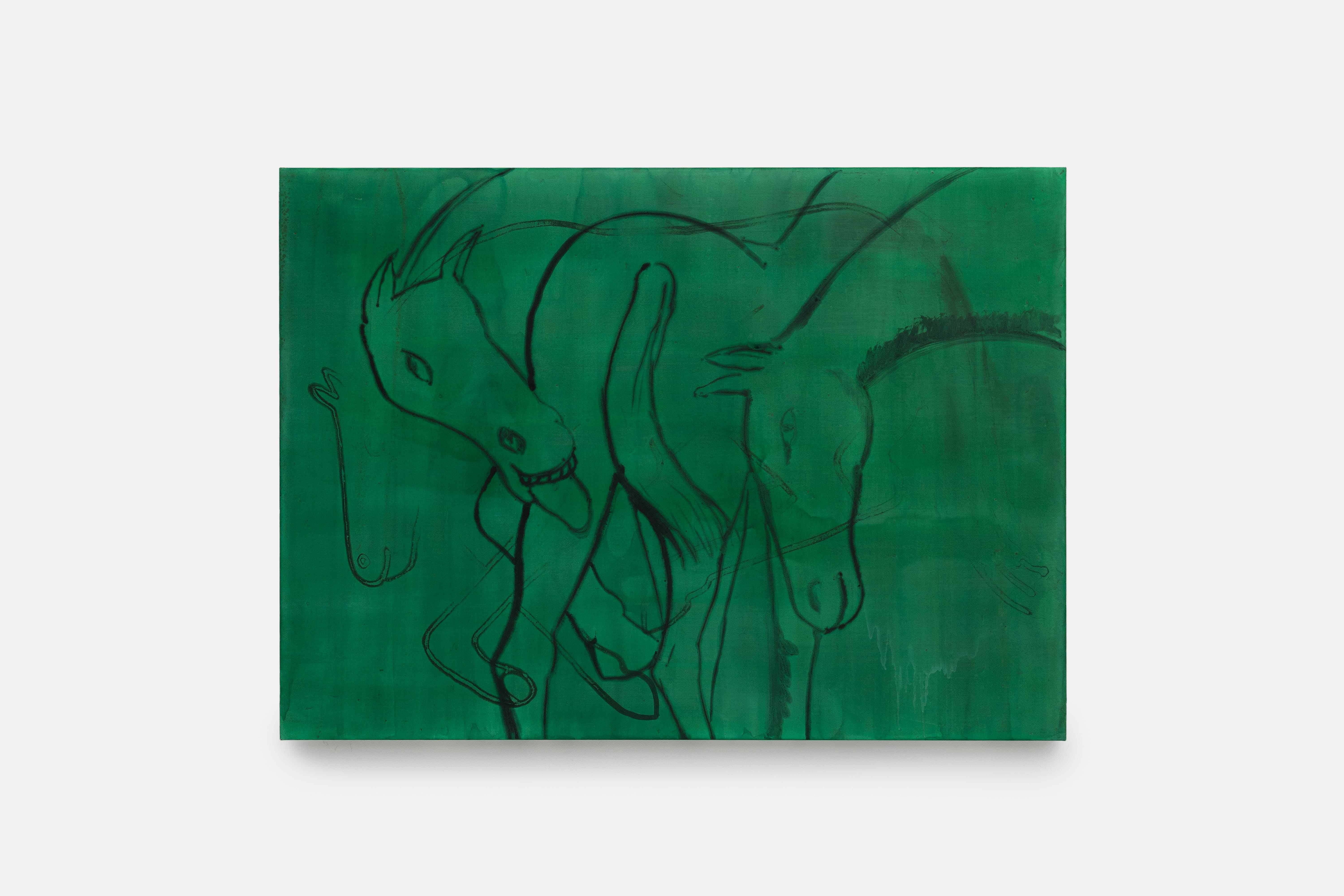 Brook Hsu, Good-Bye Hannah, 2024, Ink on canvas, 101.6× 139.7 cm — 40× 55 in. Courtesy of the artist and Galerie Chantal Crousel, Paris. Photo: Jiayun Deng — Galerie Chantal Crousel