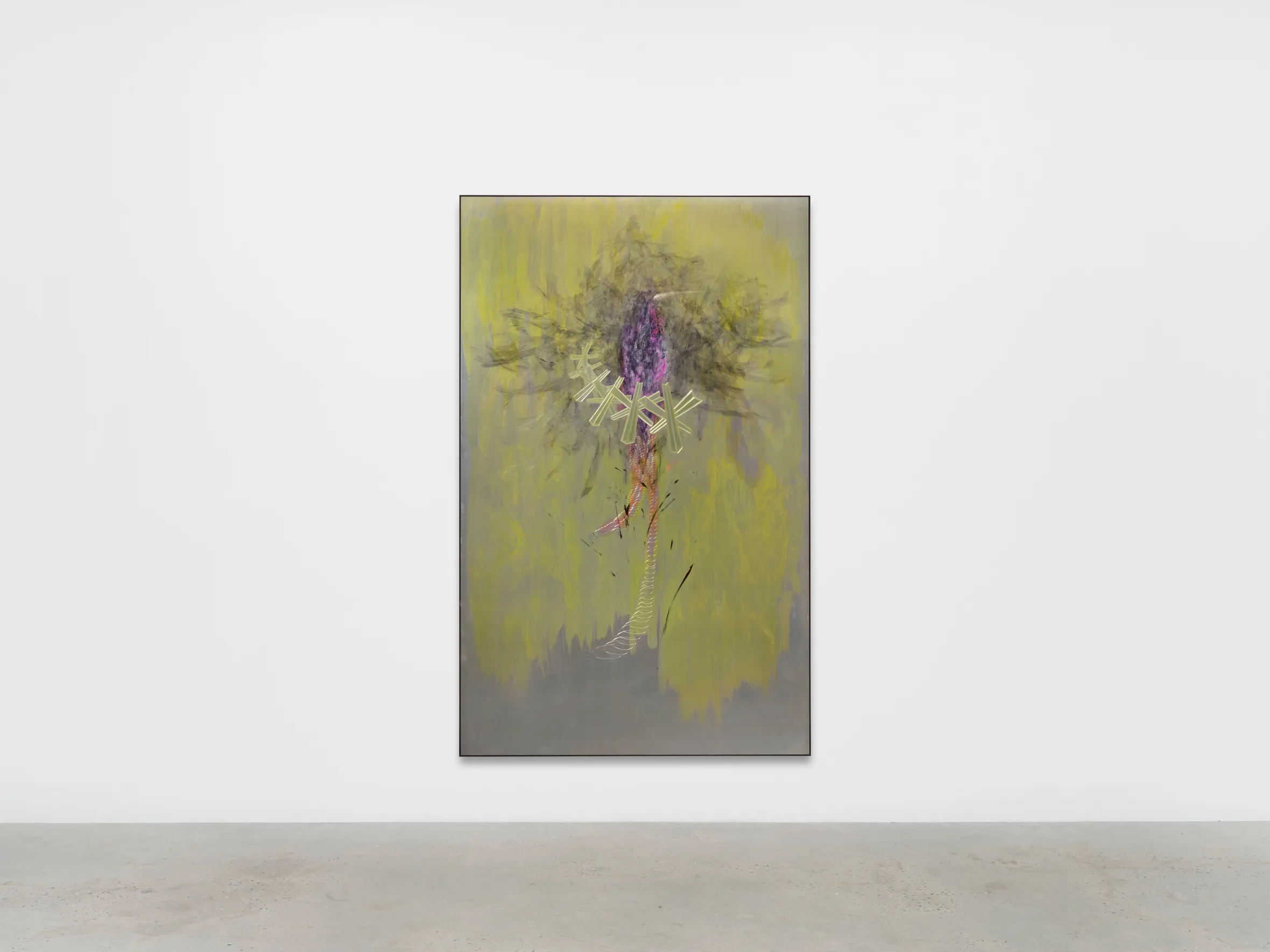 WangShui, Myelin Sheath, 2026, Oil and ink on aluminium, in aluminium frame 243.2 x 151.7 cm | 95 3/4 x 59 3/4 in. 244.5 x 153 x 5 cm | 96 1/4 x 60 1/4 x 1 15/16 in. (framed)