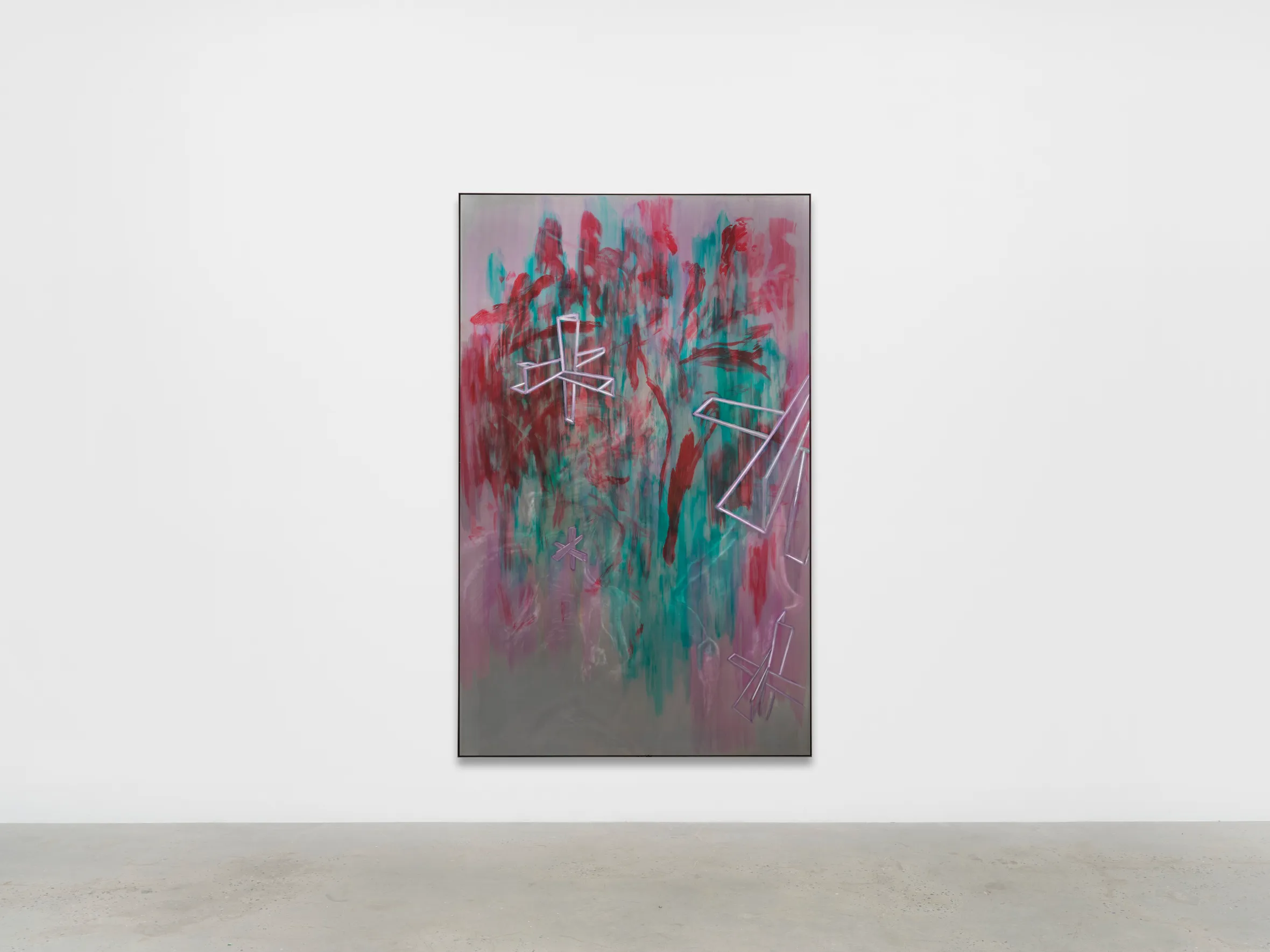 WangShui, Indifferent Darkness, 2026, Oil and ink on aluminium in aluminium frame 243.3 x 151.8 cm | 95 13/16 x 59 3/4 in. 244.9 x 153.5 x 5 cm | 96 7/16 x 60 7/16 x 1 15/16 in. (framed)