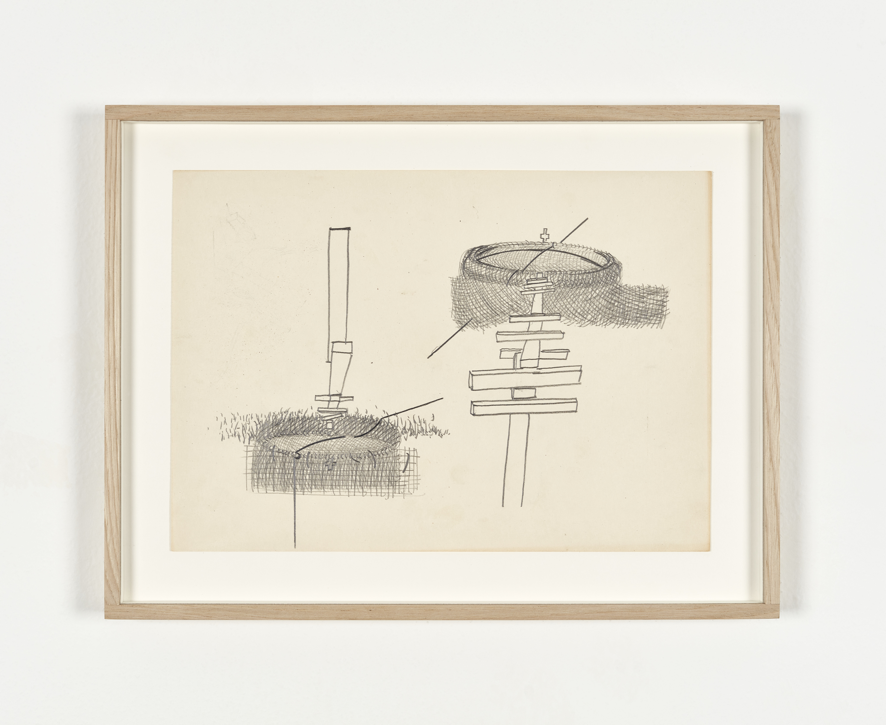 Ana Lupas, The Solemn Process, Preparatory drawing for wire mesh on skeleton, 1964-1976, graphite on paper, cm.21x29,7. Courtesy the artist and P420, Bologna. Photo credit: Carlo Favero