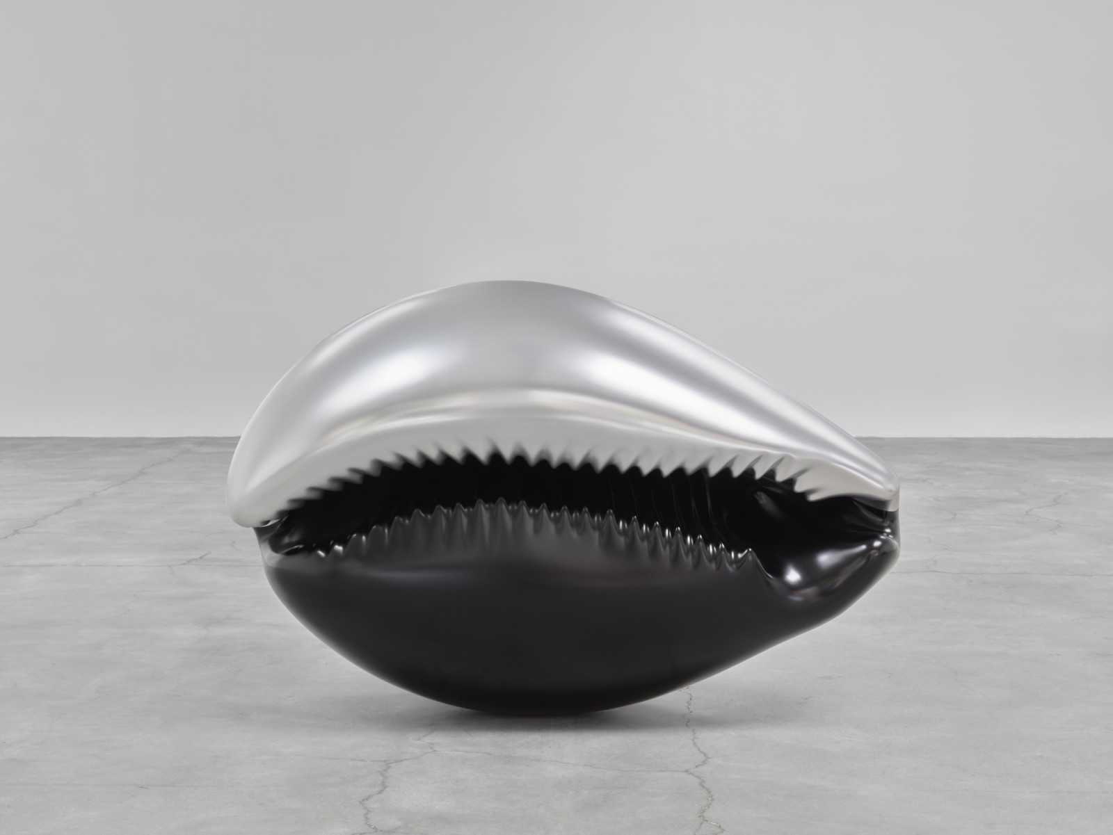 Katharina Fritsch, Muschel / Shell, 2026, Aluminum, stainless steel, paint, Aluminium 51 5/8 x 78 3/4 x 42 1/8 inches (131 x 200 x 107 cm)