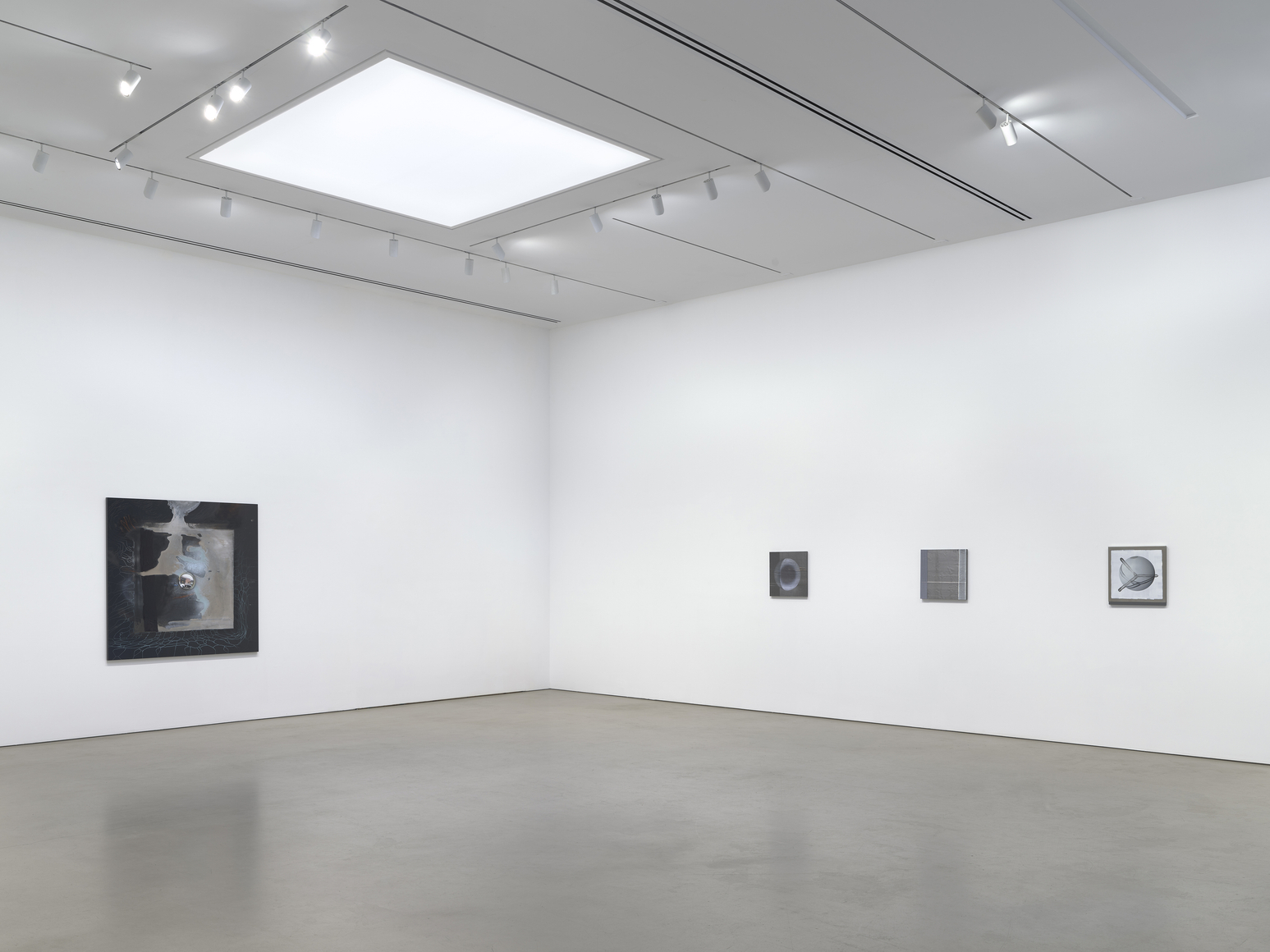 Installation view, Seth Price, Petzel, 2026. Photo by Ron Amstutz.