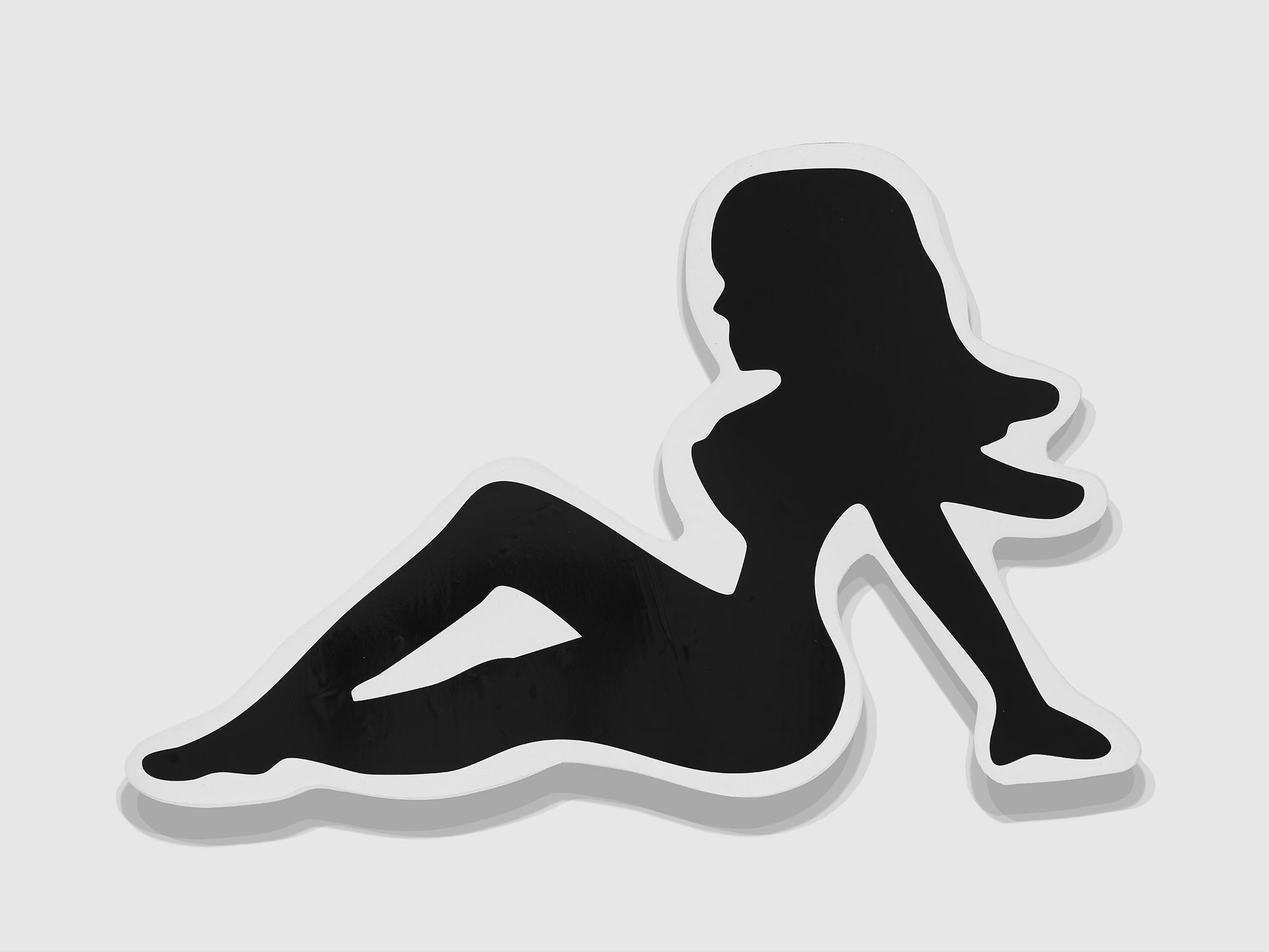 Chloe Chiasson, Truck Stop Angel, 2026, Vinyl on shaped aluminum, 32 x 48 x 33.1 in. | 81.3 x 121.9 x 84.1 cm. Courtesy of the artist and Anton Kern Gallery.