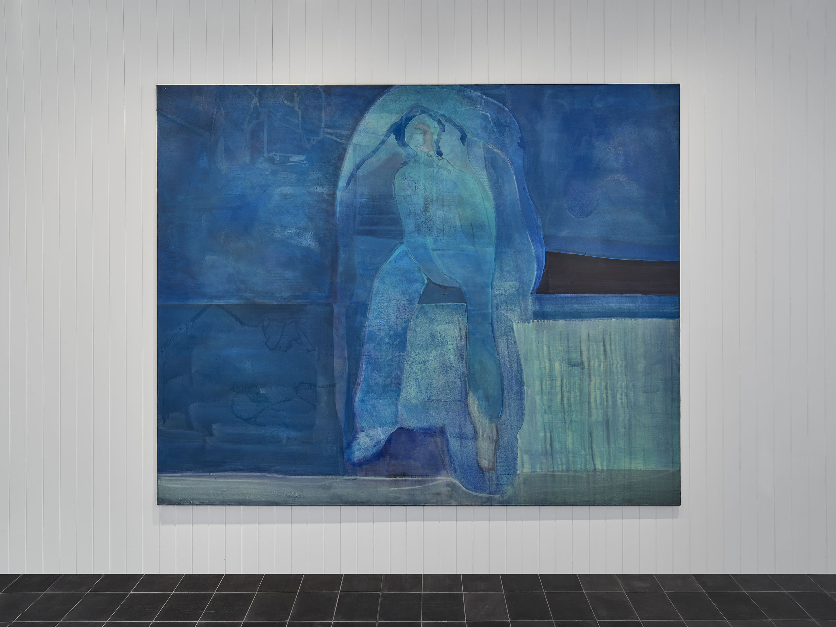 Tim Breuer, Lost in thought, 2026. Oil on canvas, 220 x 275 cm. (C) Tim Breuer, Courtesy Champ Lacombe & TRAMPS, photo credit: Prudence Cuming Associates Limited.
