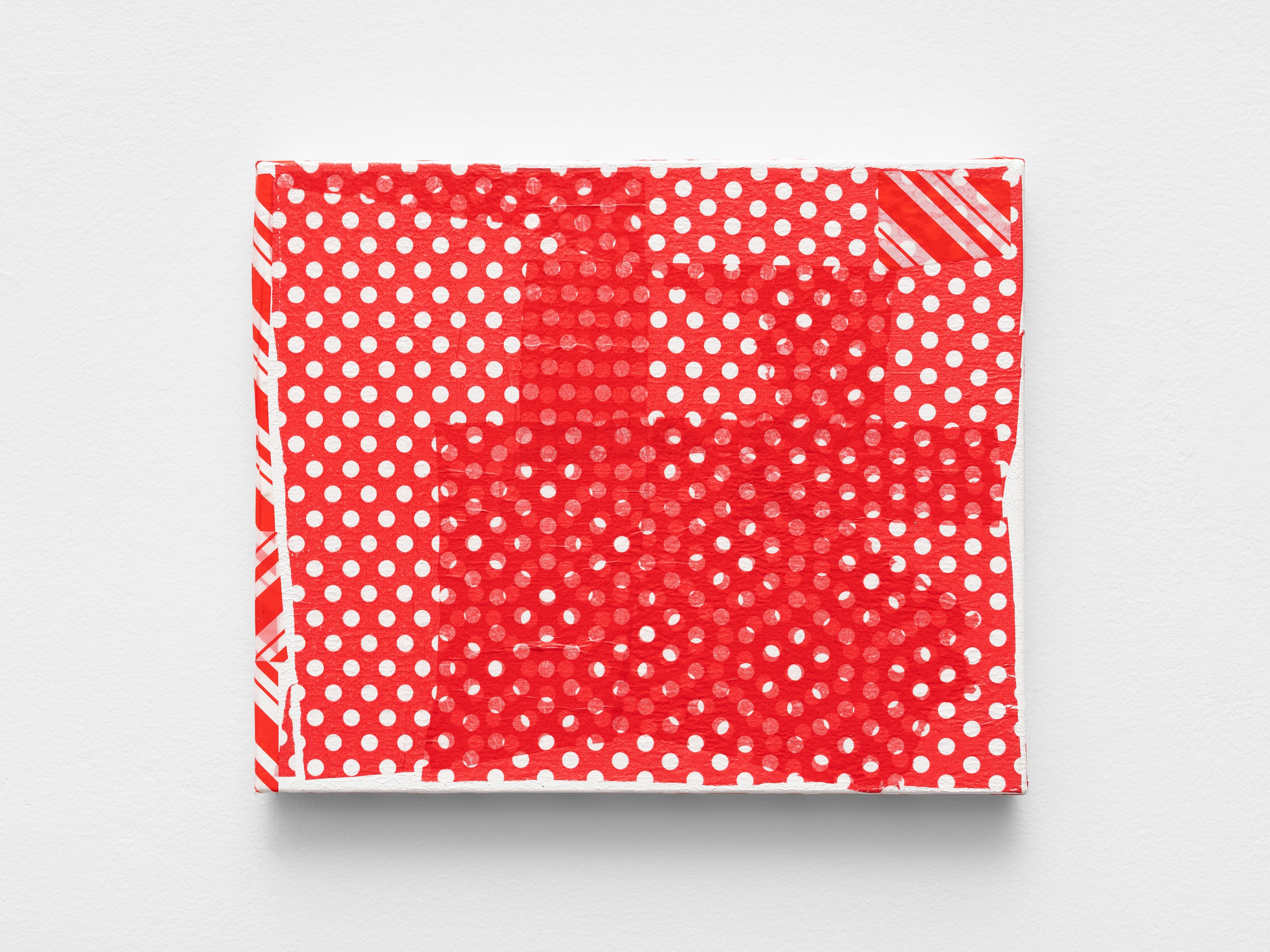 Whitney Claflin, Summer (am Minto), 2026, acrylic, tape, and paper on primed polycotton, 9h x 11w in, 22.86h x 27.94w cm. WC-26-30. Courtesy of the artist and The Green Gallery.