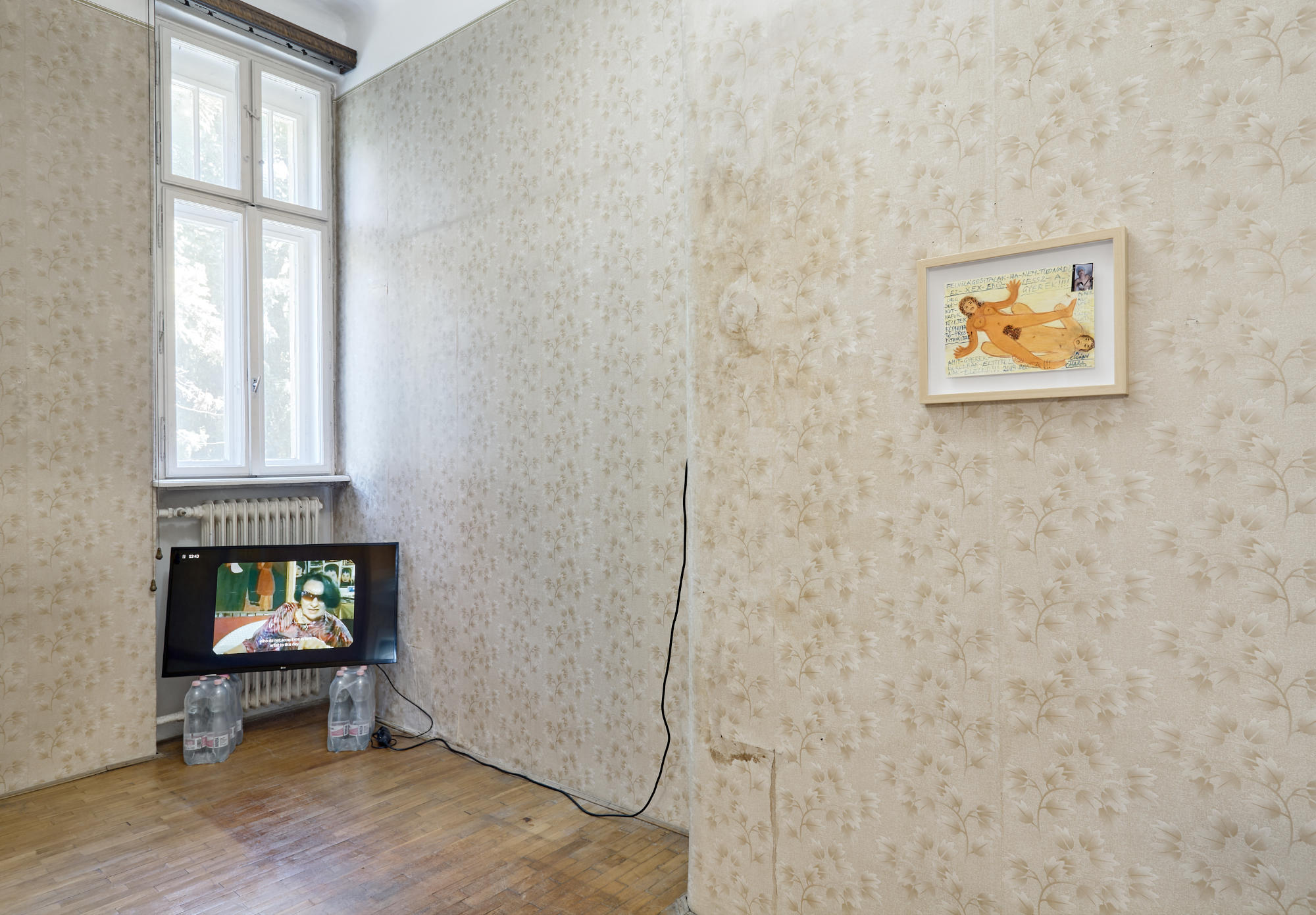 Installation view, OMARA Mara Olah: Once they were talking about dream interpretation on the radio. I called in and asked how it was possible that the things I dream about always come true, 2026. Courtesy of the artist and Longtermhandstand, Budapest.