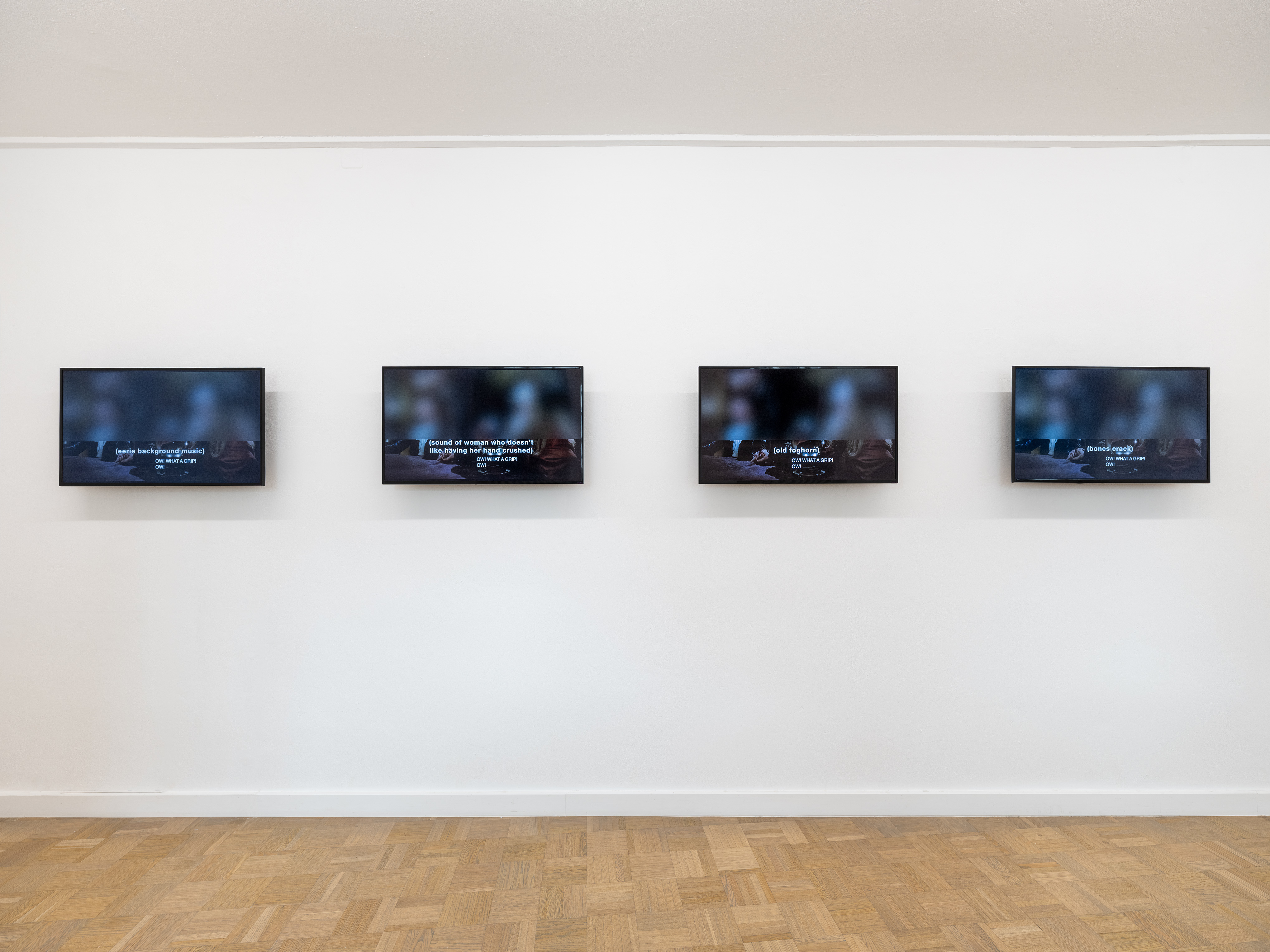 Christine Sun Kim, Close Readings, 2015. Installation view, read to/for | I read to sense the doubling of time, Kunstverein Bielefeld, 2026. Courtesy of the Artist & François Ghebaly, Los Angeles, New York Photo: Fred Dott