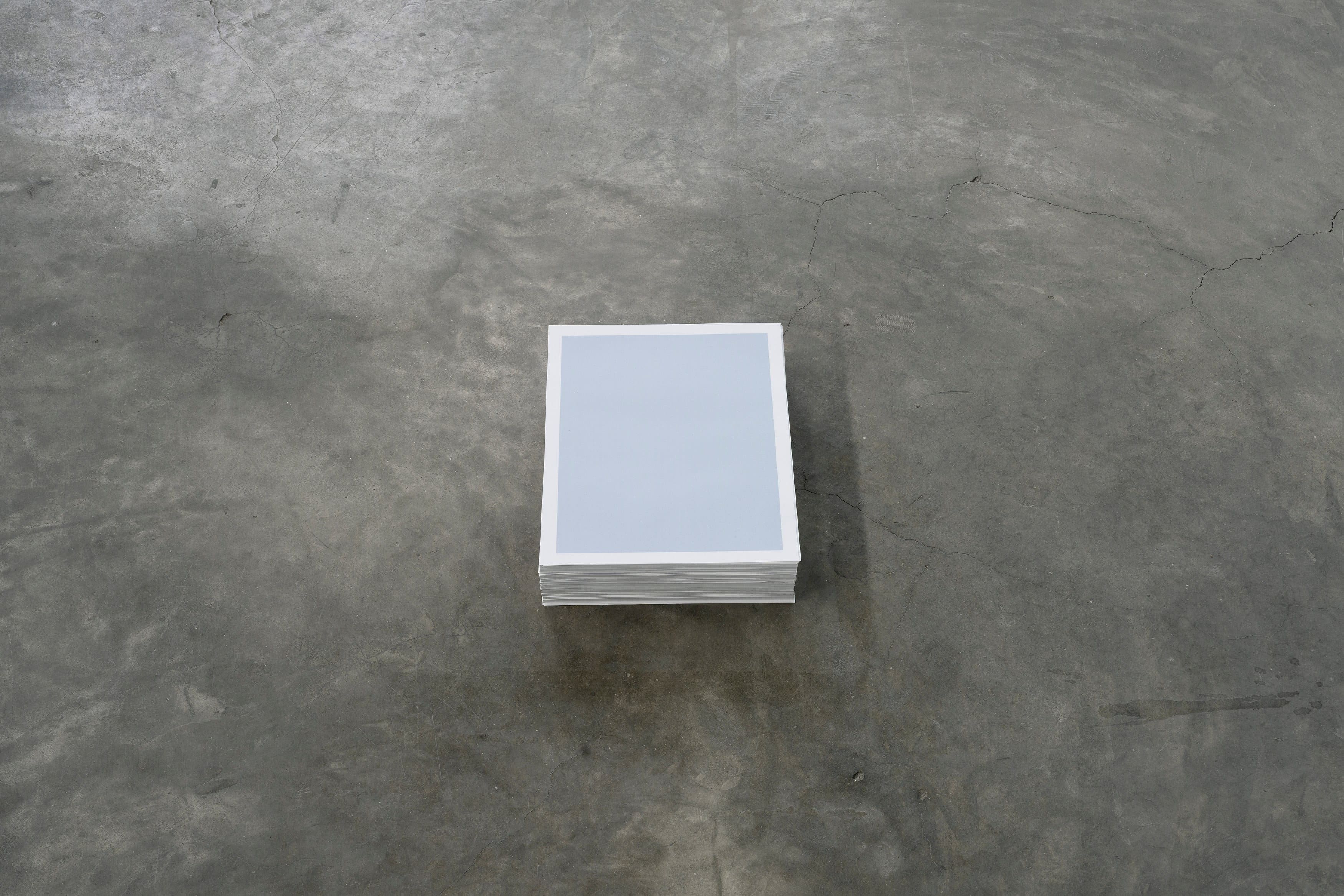 FELIX GONZALEZ-TORRES, “Untitled”, 1991, Print on paper, endless copies, 3 1/4 inches at ideal height x 11 x 8 1/2 inches (original paper size), Edition of 1, 1 AP, Courtesy of Collection of Alejandra Rios and Mercedes Saenz, Mexico City. Photography by Atelier 247, courtesy of Storage Art Space
