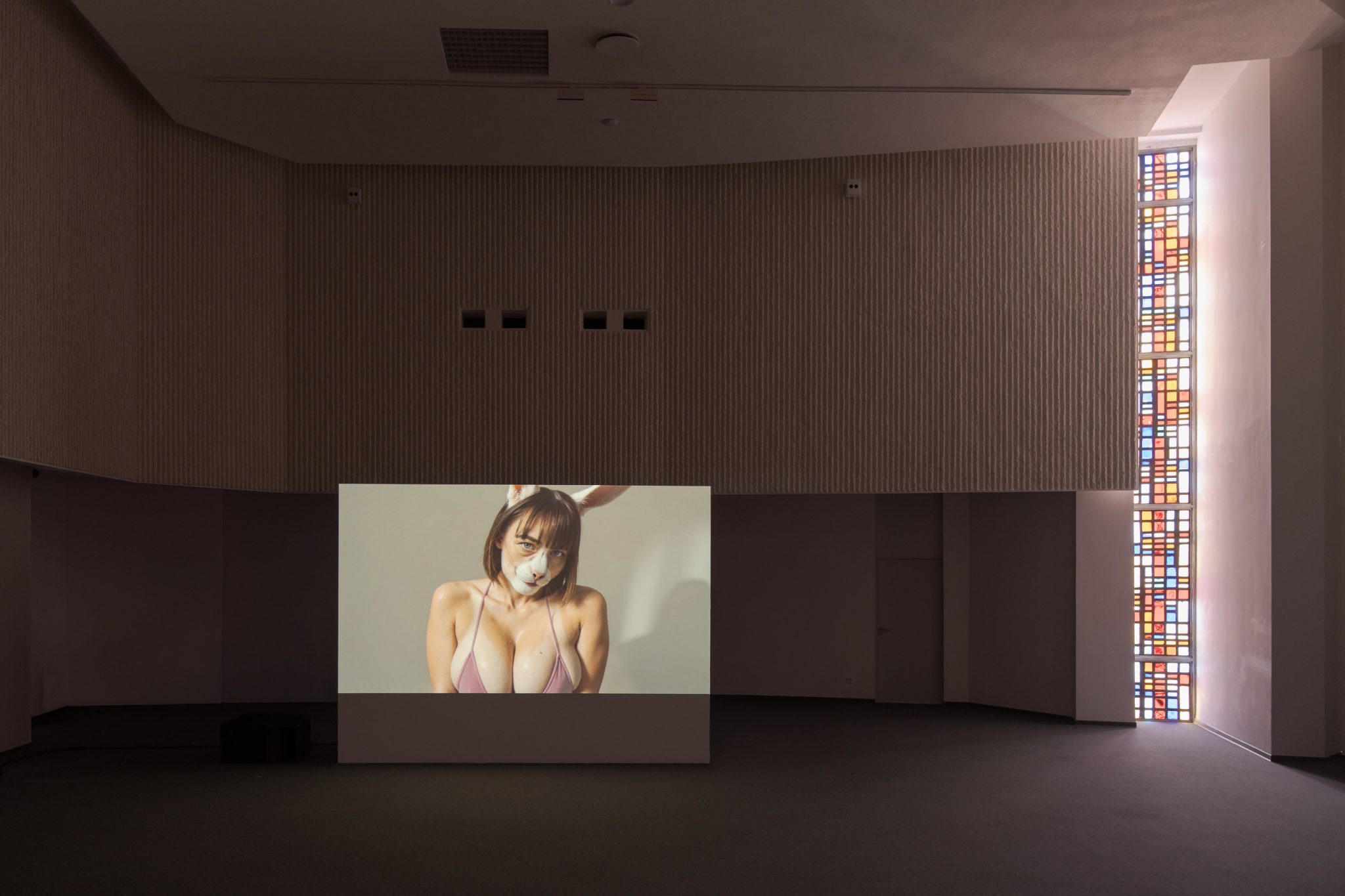 Arvida Byström, “PET: Projected Emotional Technologies”, 2025. Video (6 min 29 sec). Courtesy of the artist. “Superglue, or Inventing the Friend”, Contemporary Art Centre, 2026. Photographer: Andrej Vasilenko