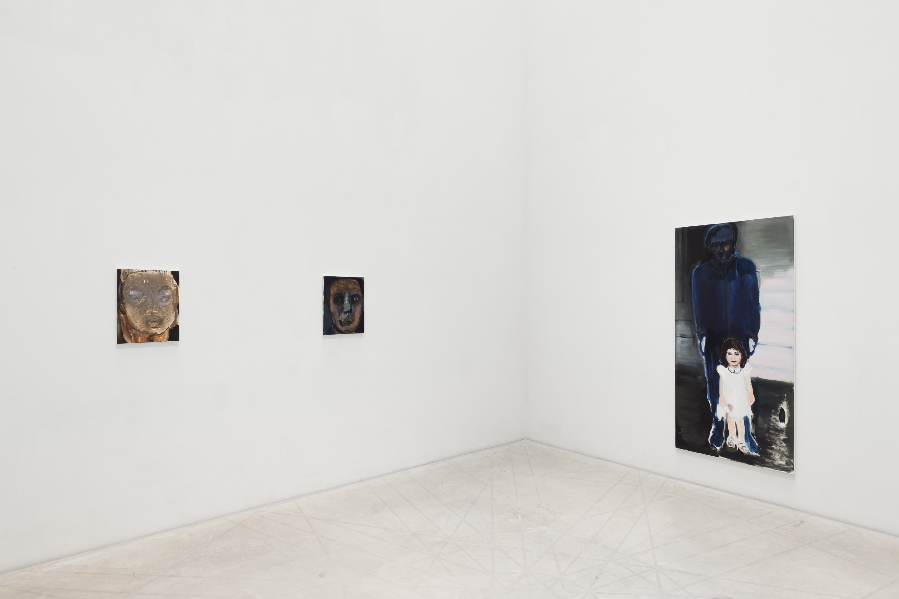 Installation view of Before Our Eyes at Z33, Hasselt. From left to right: Marlene Dumas, Loss, 2023. Private collection; Marlene Dumas, Last Man Standing, 2023. Private collection, Madrid; Marlene Dumas, History, 2003–2024. Pinault Collection. Photo: Useful Art Services.