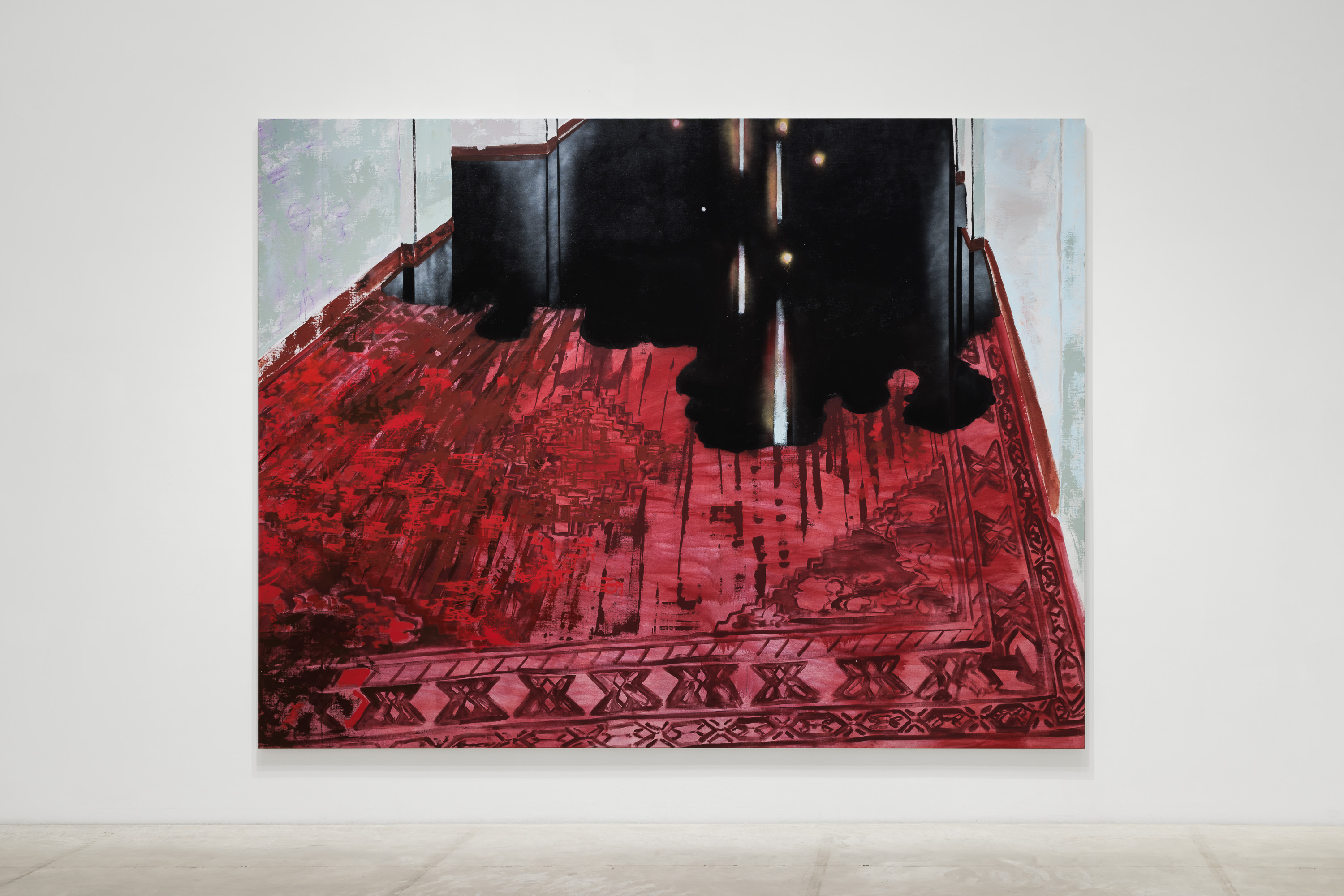 Installation view of Before Our Eyes at Z33, Hasselt. Mohammed Sami, Emotional Home, 2024. ASOM Collection. Courtesy of the artist and Modern Art. Photo: Useful Art Services.