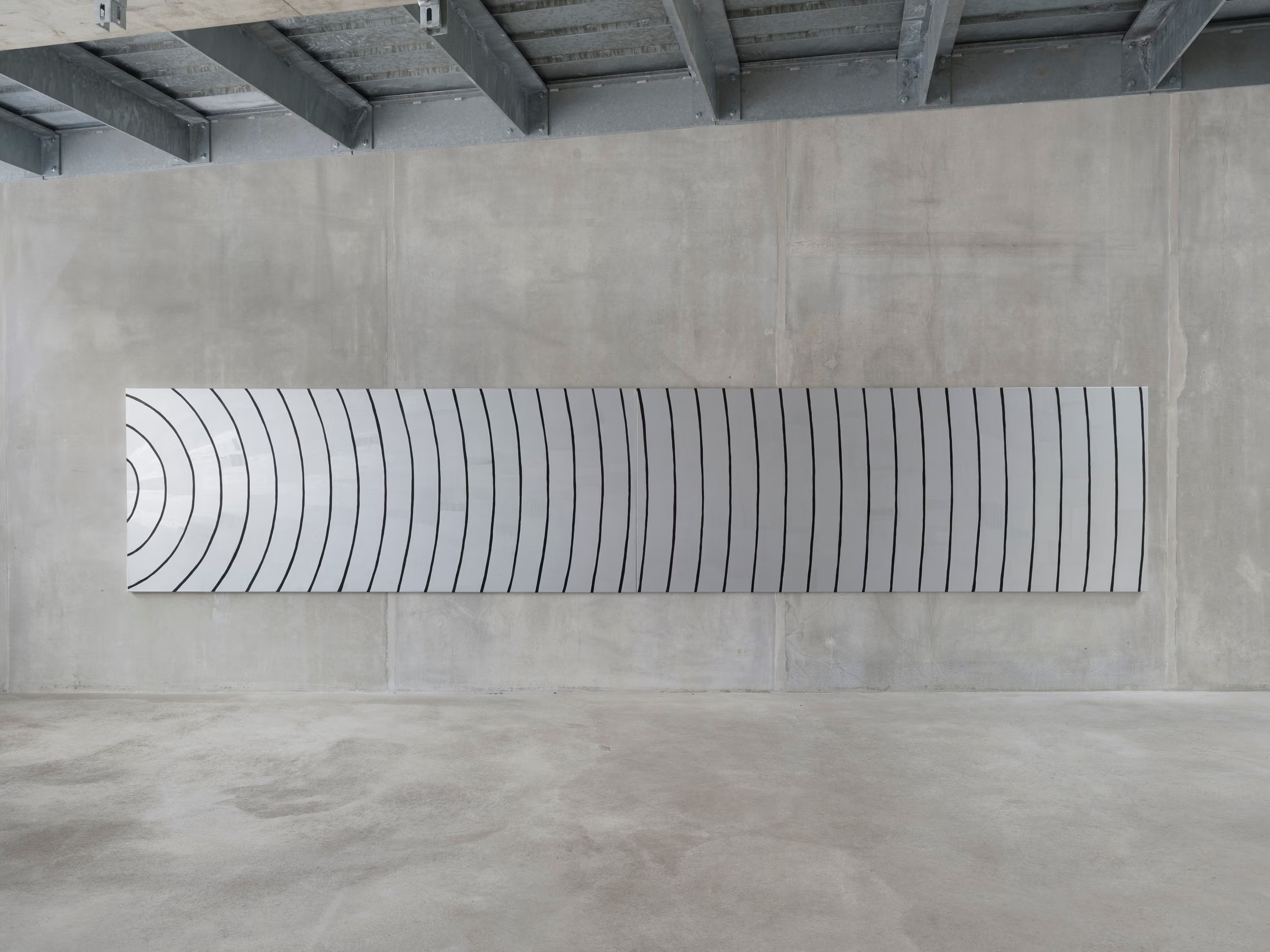 Laura Langer, Spiral 22 and Spiral 21, 2023, marker and acrylic on canvas, each 120 x 300 cm. Courtesy of the artist and Galerie Molitor, Berlin.