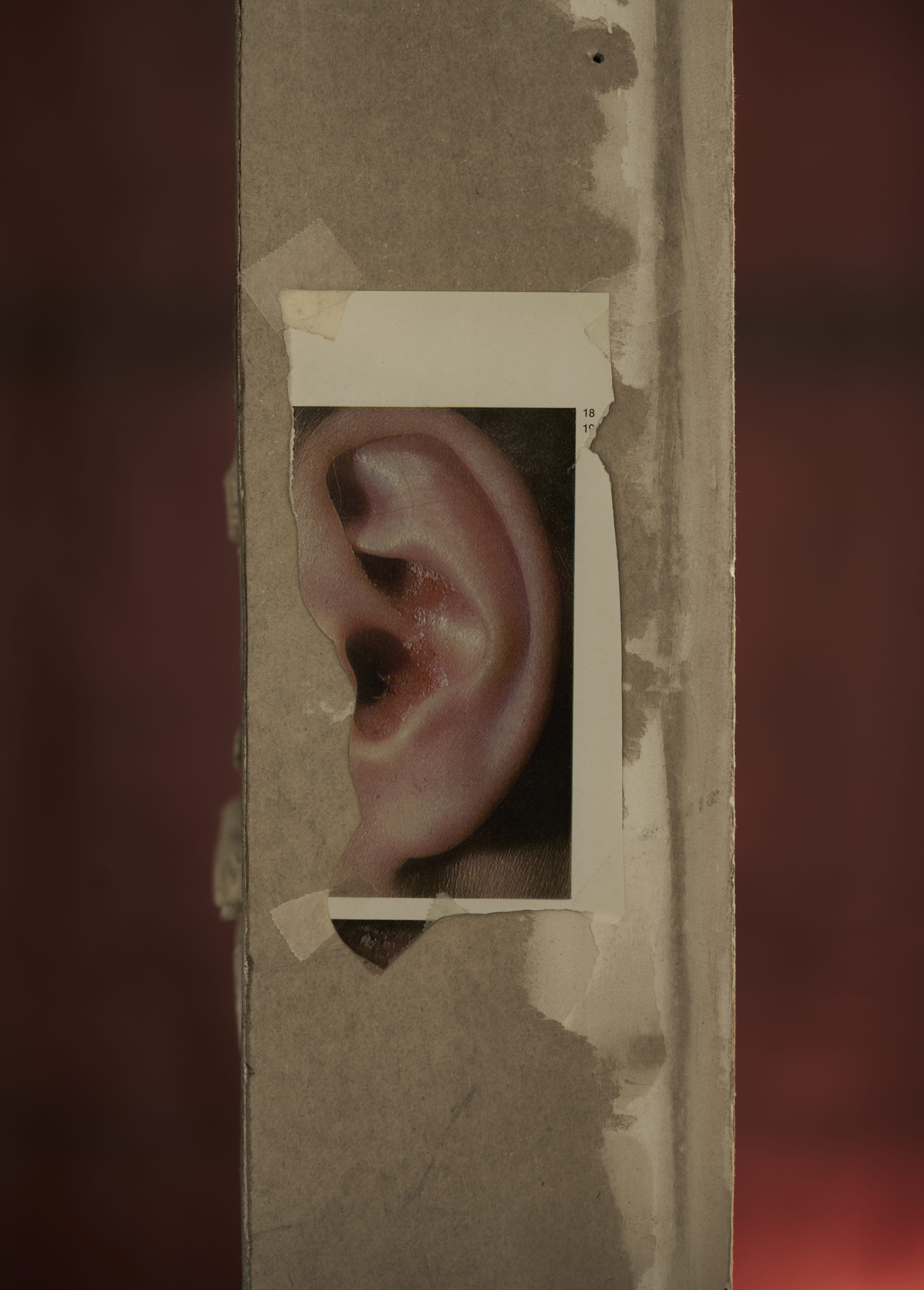 Tolia Astakhishvili, Detail of: Placeholder II, 2025–26, construction material, drawings, found images, 450 x 350 x 180 cm. Courtesy the artist, LC Queisser and Emalin. Photo: Tolia Astakhishvili Studio