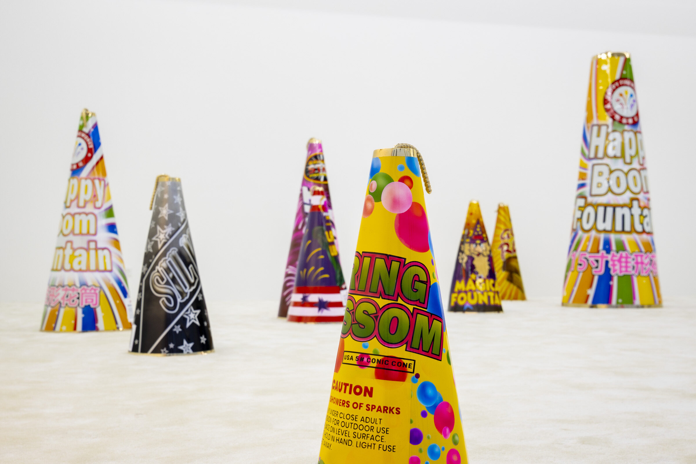 Installation view, Sylvie Fleury & Esben Weile Kjær: ULTIMATE CHARGE (2026). Courtesy of the artists and Andersen's Contemporary, Copenhagen. Photo: Malle Madsen.