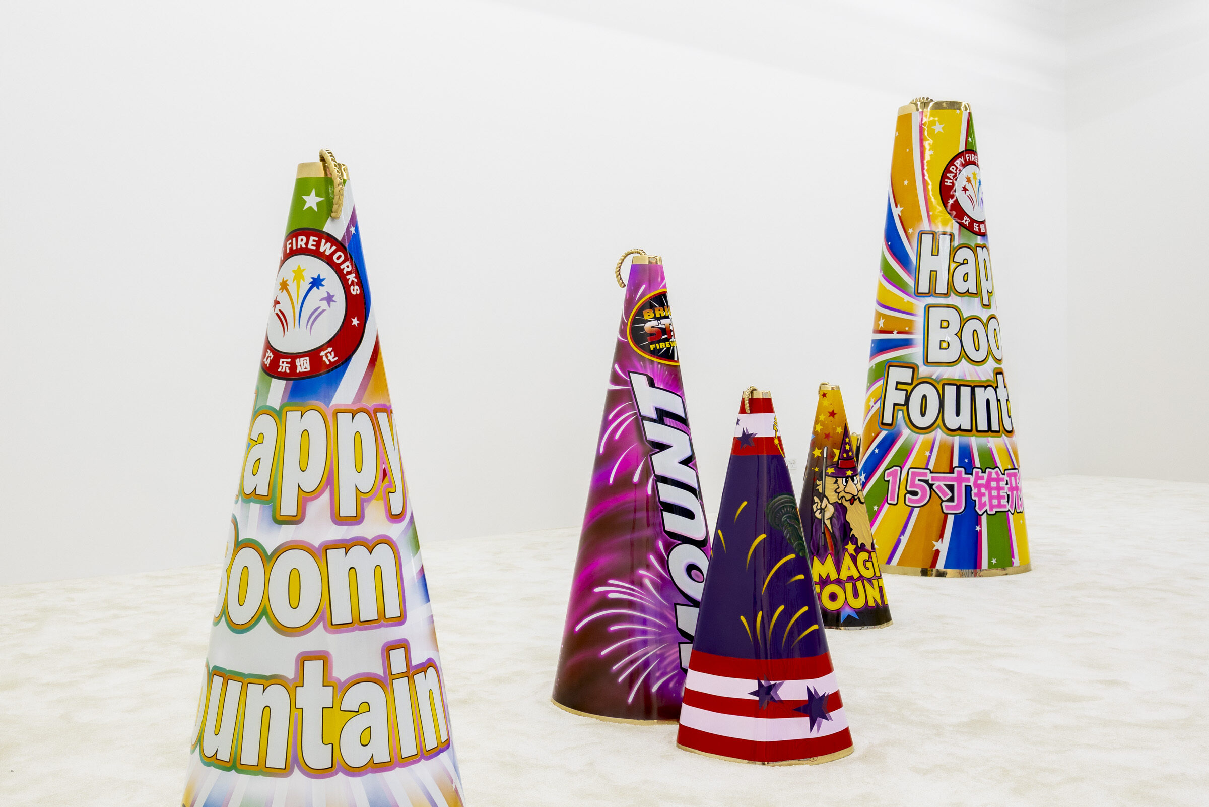 Installation view, Sylvie Fleury & Esben Weile Kjær: ULTIMATE CHARGE (2026). Courtesy of the artists and Andersen's Contemporary, Copenhagen. Photo: Malle Madsen.