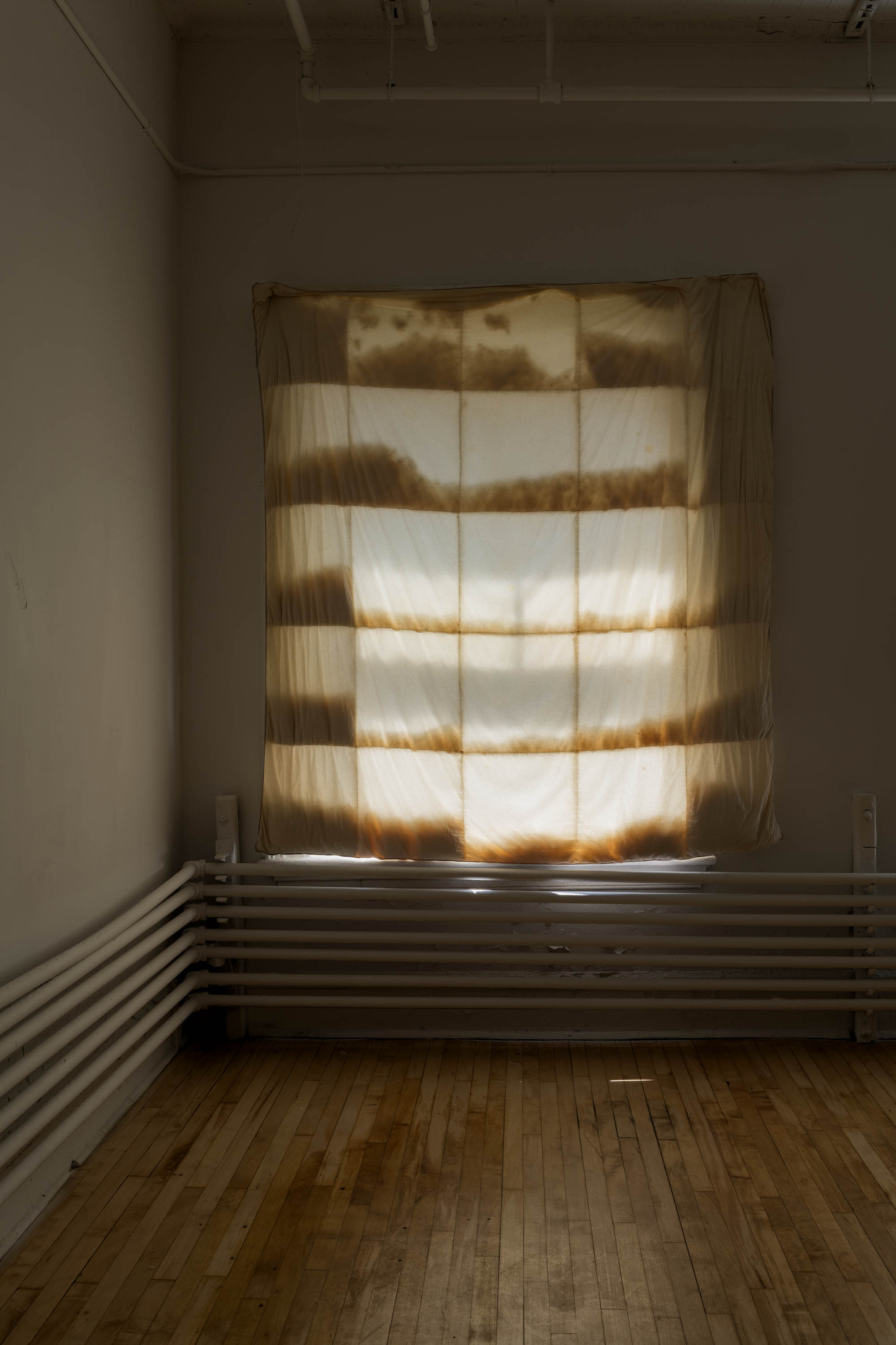 Michael E. Smith, Untitled, 2026, Down comforter, 76 × 86 inches (193.04 × 218.44 cm). Courtesy of the artist and Maxwell Graham, New York.