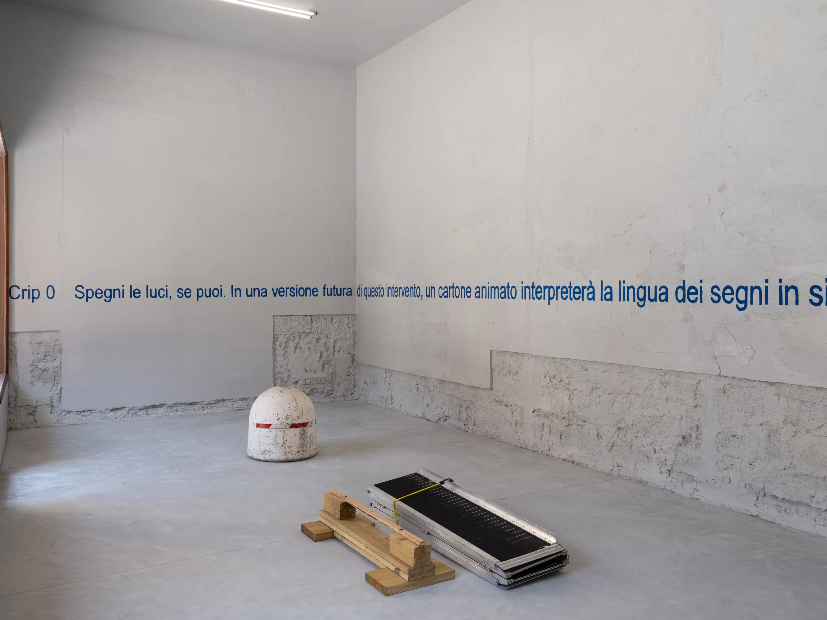 Installation View, Jason Hirata, Park McArthur, Lot C, INCURVA, Trapani, 11 July – 8 November 2026. Courtesy the artists and INCURVA. Photo: Oskar Lee. 