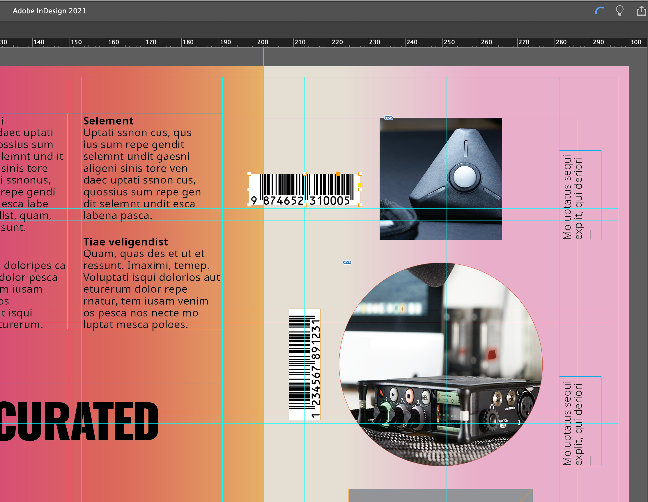 Import the barcode into InDesign