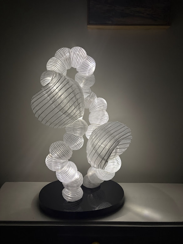 Stephanie De Biasi, Glow of the Wound: Maquette, 2025, lantern, nylon, wire, acrylic, LED lights, Photo: Coutesy of the Artist