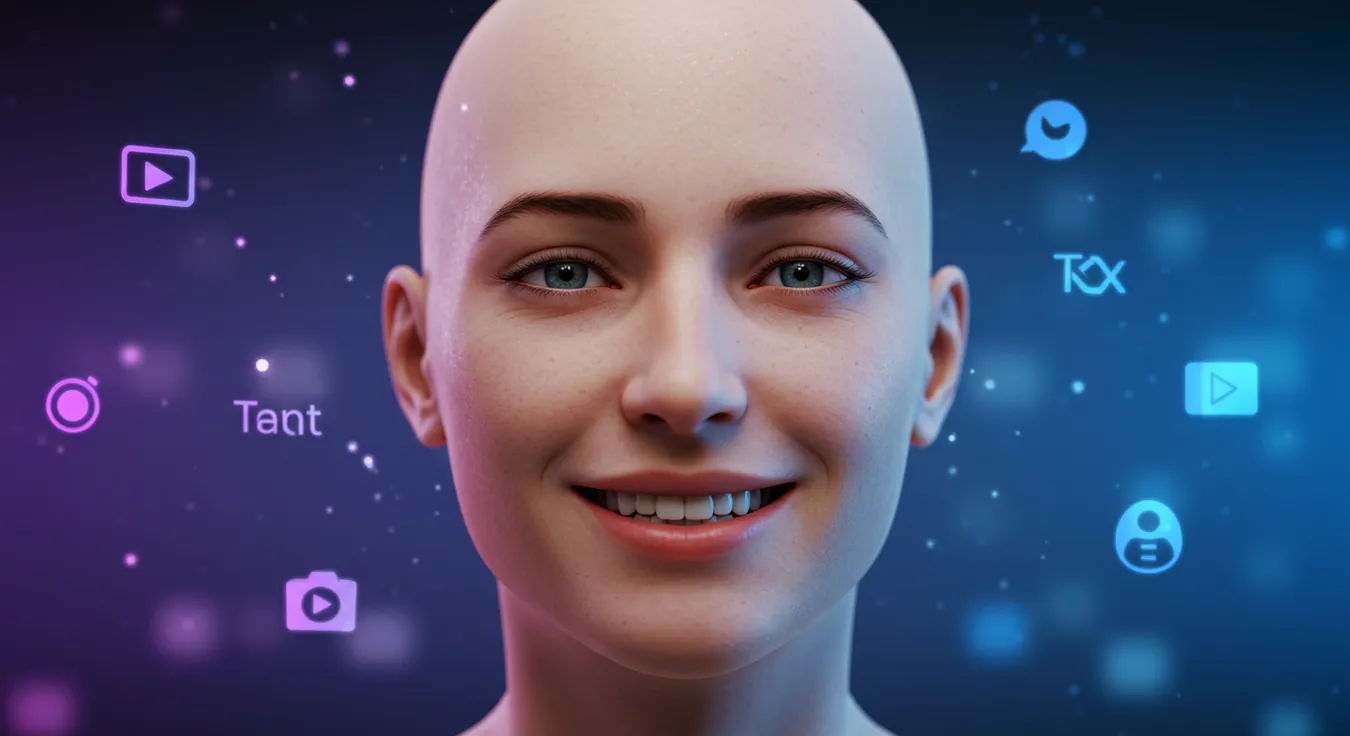 Avatar digital feminino em ambiente de realidade virtual