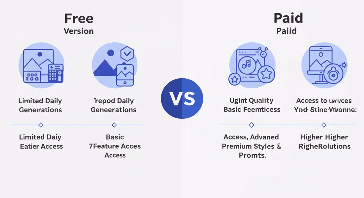 Comparação entre versão gratuita e paga em gráfico ilustrado