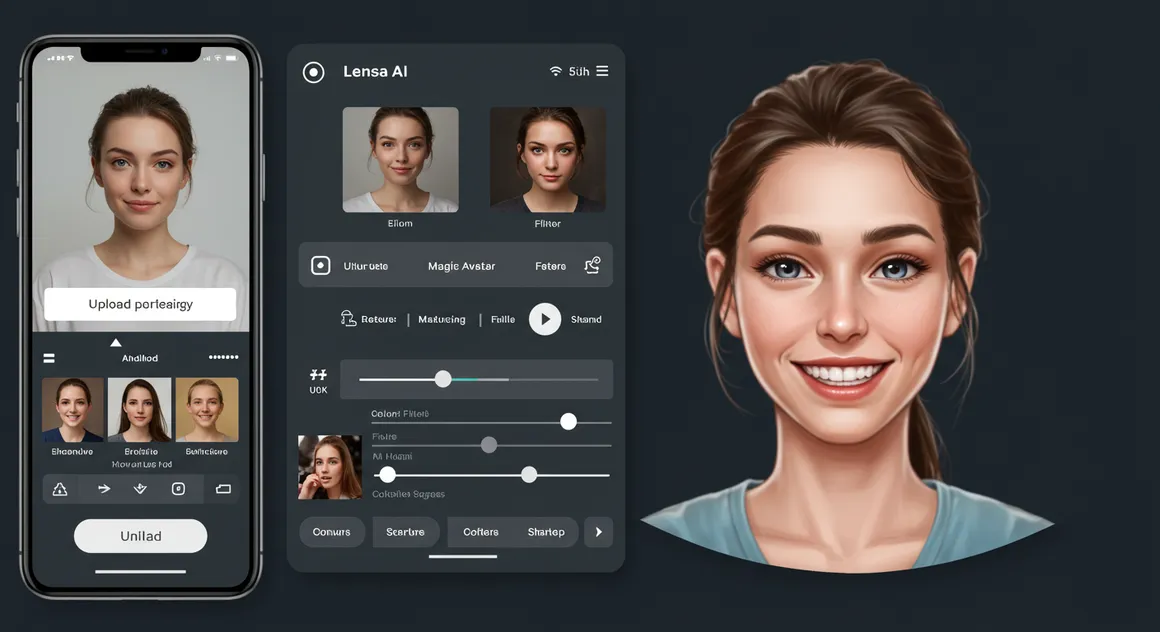 Aplicativo de edição de retratos com avatar digital