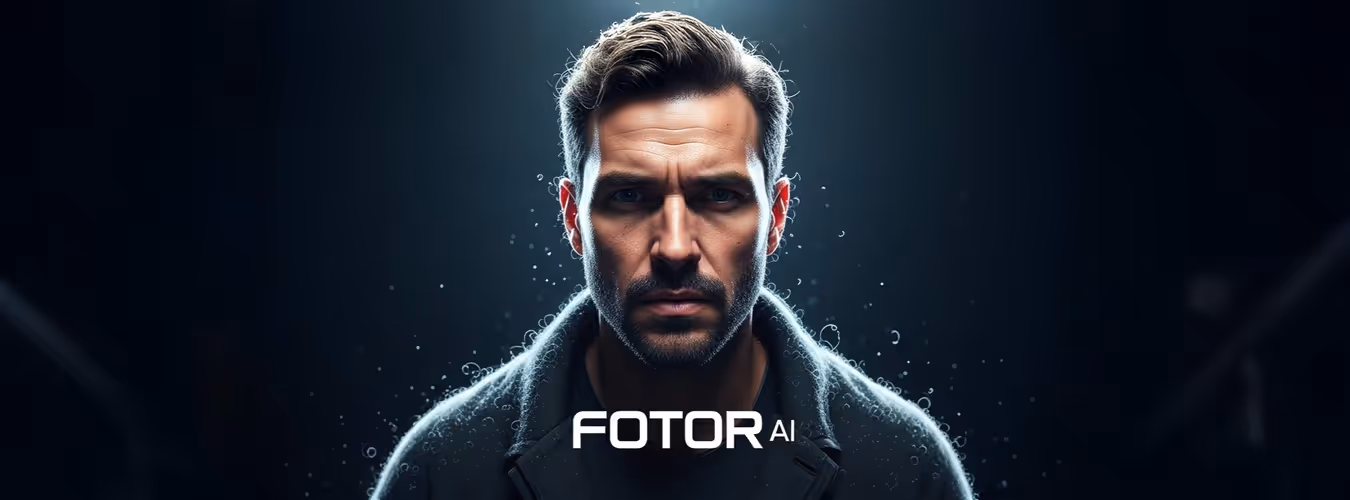 Retrato masculino com efeito de iluminação futurista