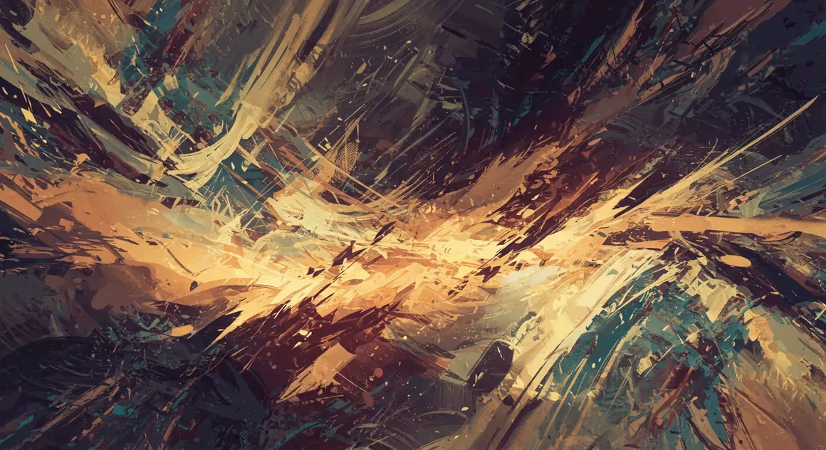 Arte abstrata digital com explosão de cores intensas