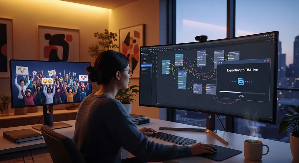 Profissional cria fluxos visuais e exporta projeto para TIM Live