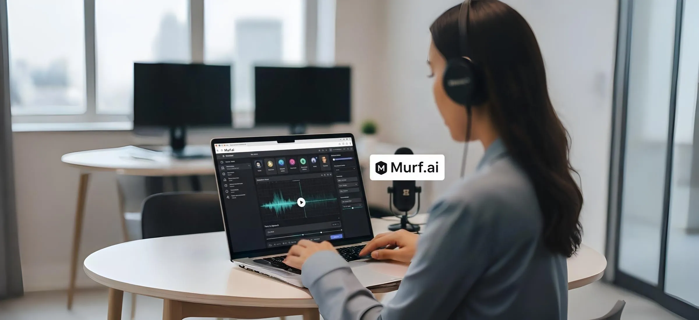 Interface do Murf.ai para criação de narração por IA