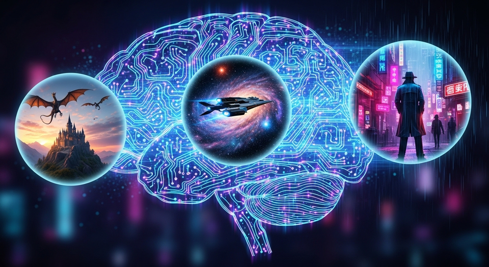 Cérebro digital gera cenários de fantasia e sci-fi.