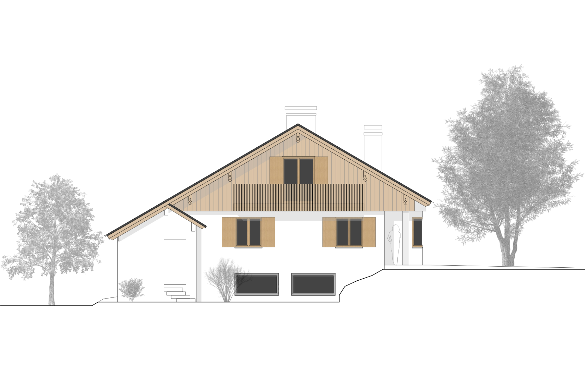 Umbau und energetische Sanierung eines bestehenden Wohngebäudes in Starnberg.