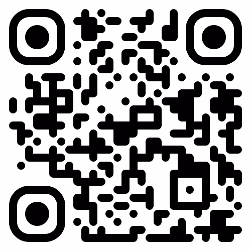 A black and white QR code on a white background.