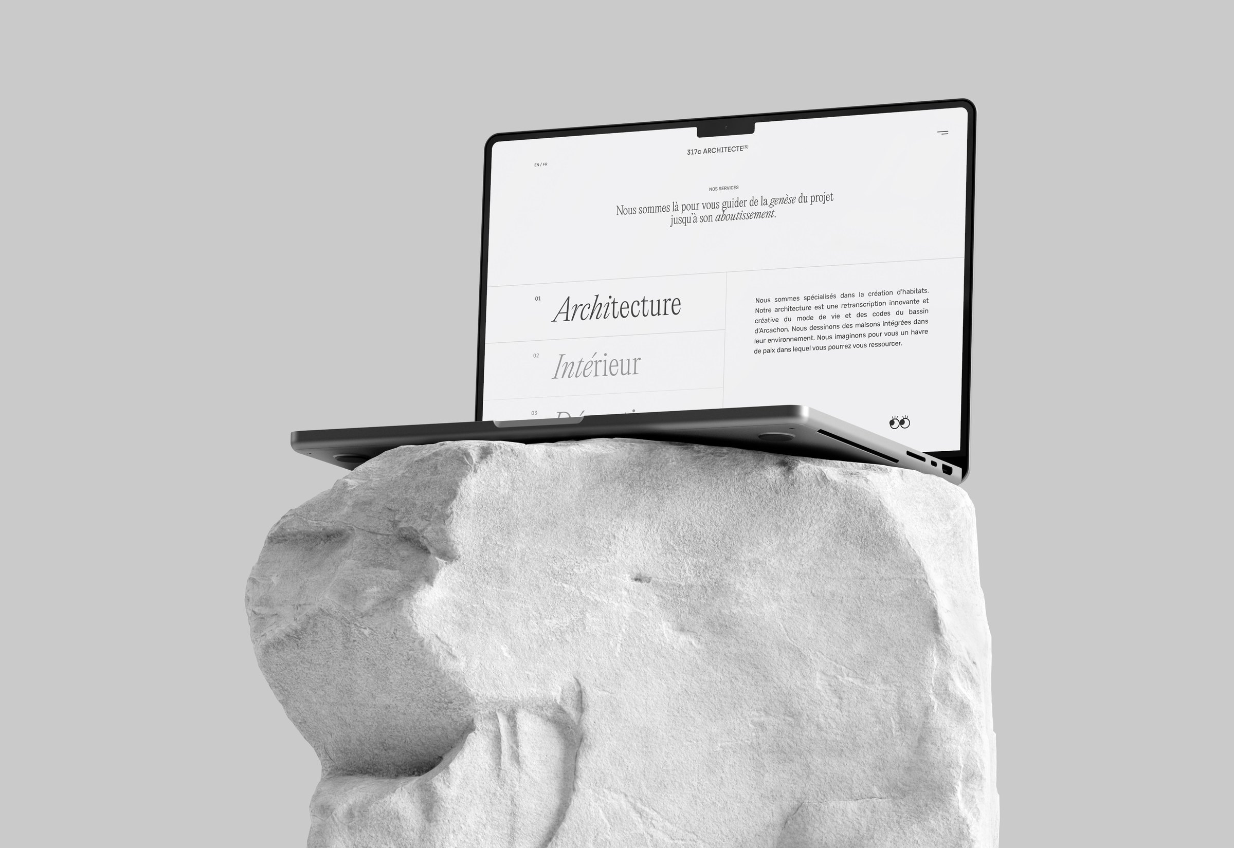 317c Architectes — site internet sur ordinateur