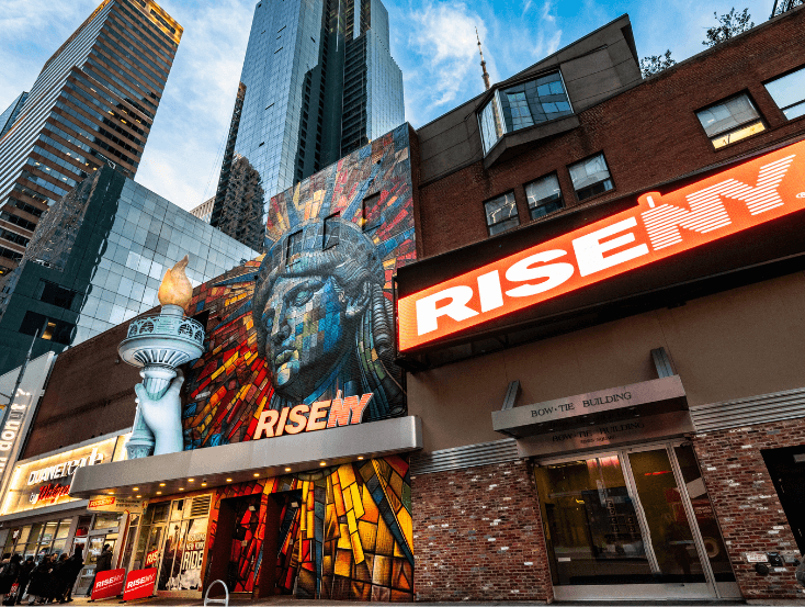 The outside of RiseNY